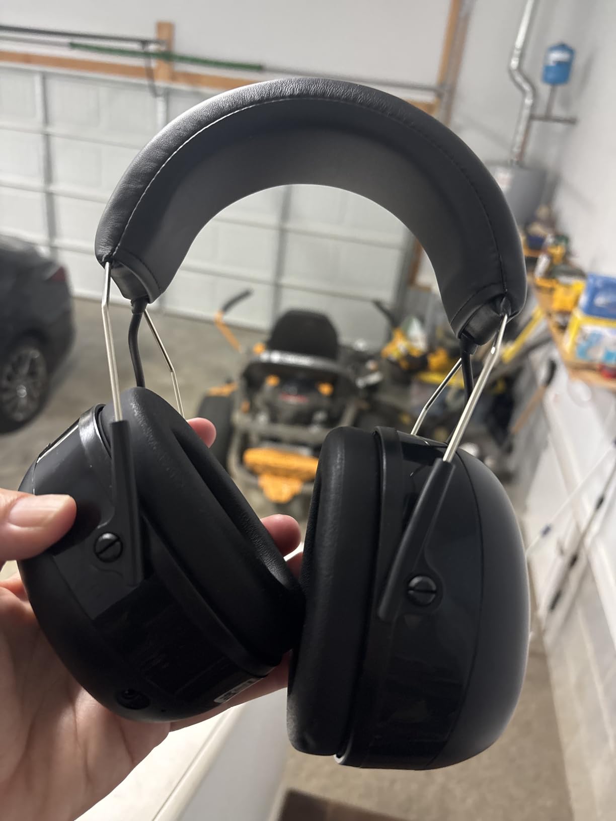 PROHEAR 037 Bluetooth 6.0 Hearing Protection Headphones with Rechargeable 1100mAh Battery, 30dB SNR Safety Noise Reduction Ear Muffs 120H Playtime for Mowing, Workshops, Snowblowing - Black customer photo 1