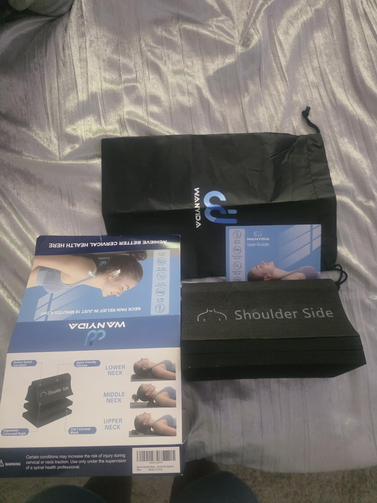 WANYIDA Neck and Shoulder Relaxer, Neck Stretcher Chiropractic Pillows for Pain Relief, Cervical Traction Device for Cervical Spine Alignment，FSA HSA Eligible customer photo 2