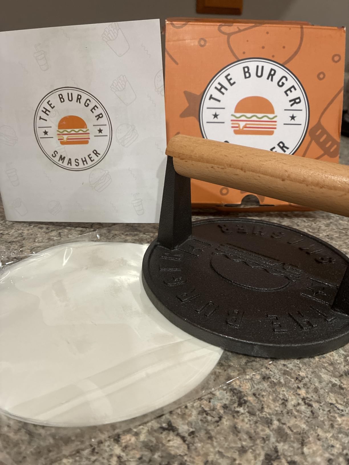 The Burger Smasher - Cast Iron Smash Burger Press Kit, Patty & Grill Press customer photo 2