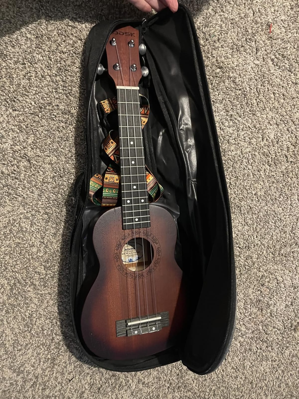 AODSK Soprano Ukulele for Beginner 21 Inch Ukelele Kit with Gig Bag StrapTuner Nylon String 4 Picks Cloth Online Lesson Holiday Gift customer photo 1