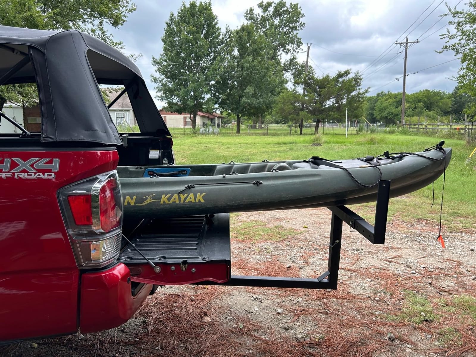 PENSUN Truck Bed Extender, 2 in 1 Design Foldable Pick Up Truck Bed Hitch Mount Extension Rack for Canoe Kayak Ladder Lumber, 800lbs Load Capacity, w/Reflective Tapes (Truck Bed Extender) customer photo 1