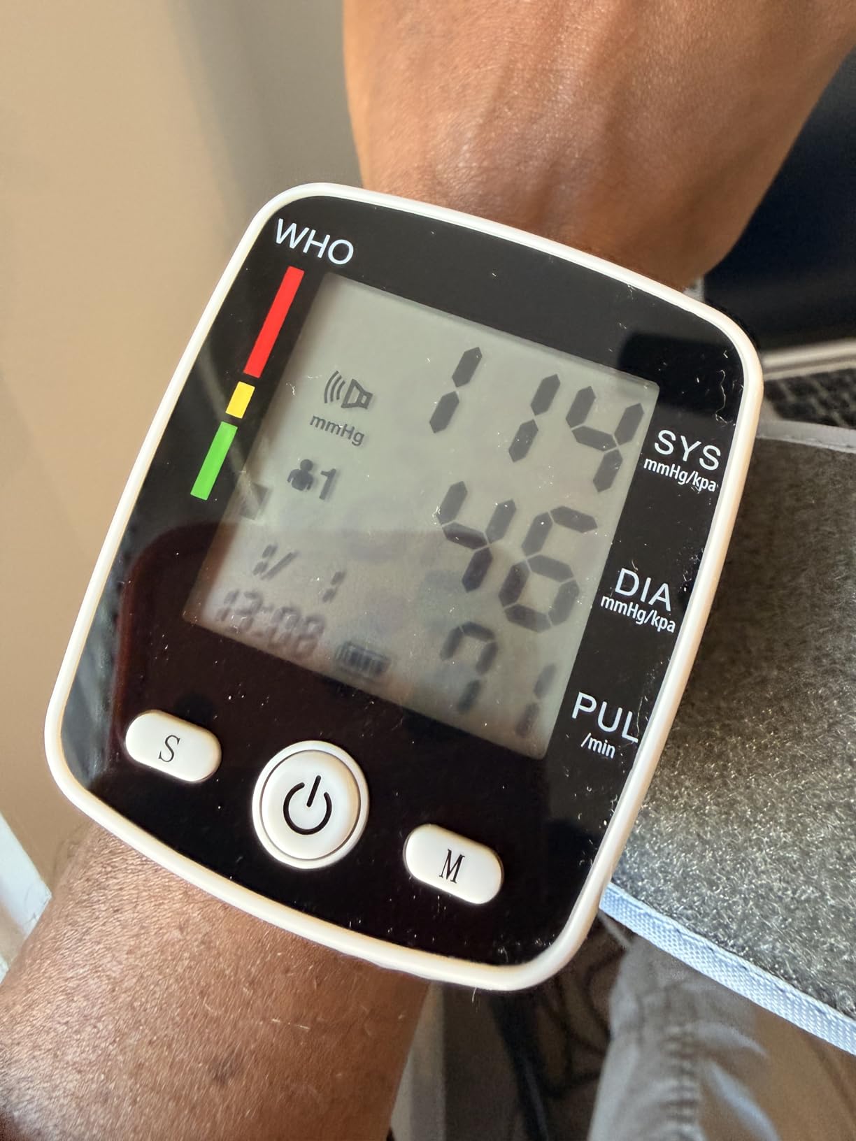 FDA Cleared Blood Pressure Monitor Wrist BP Machine for Home Use | 5.3-7.7in Adjustable Wrist Cuff, Portable & Rechargeable, 2 Users *90 Memory, LCD Screen, Voice Prompt, Carrying Case, Black customer photo 1