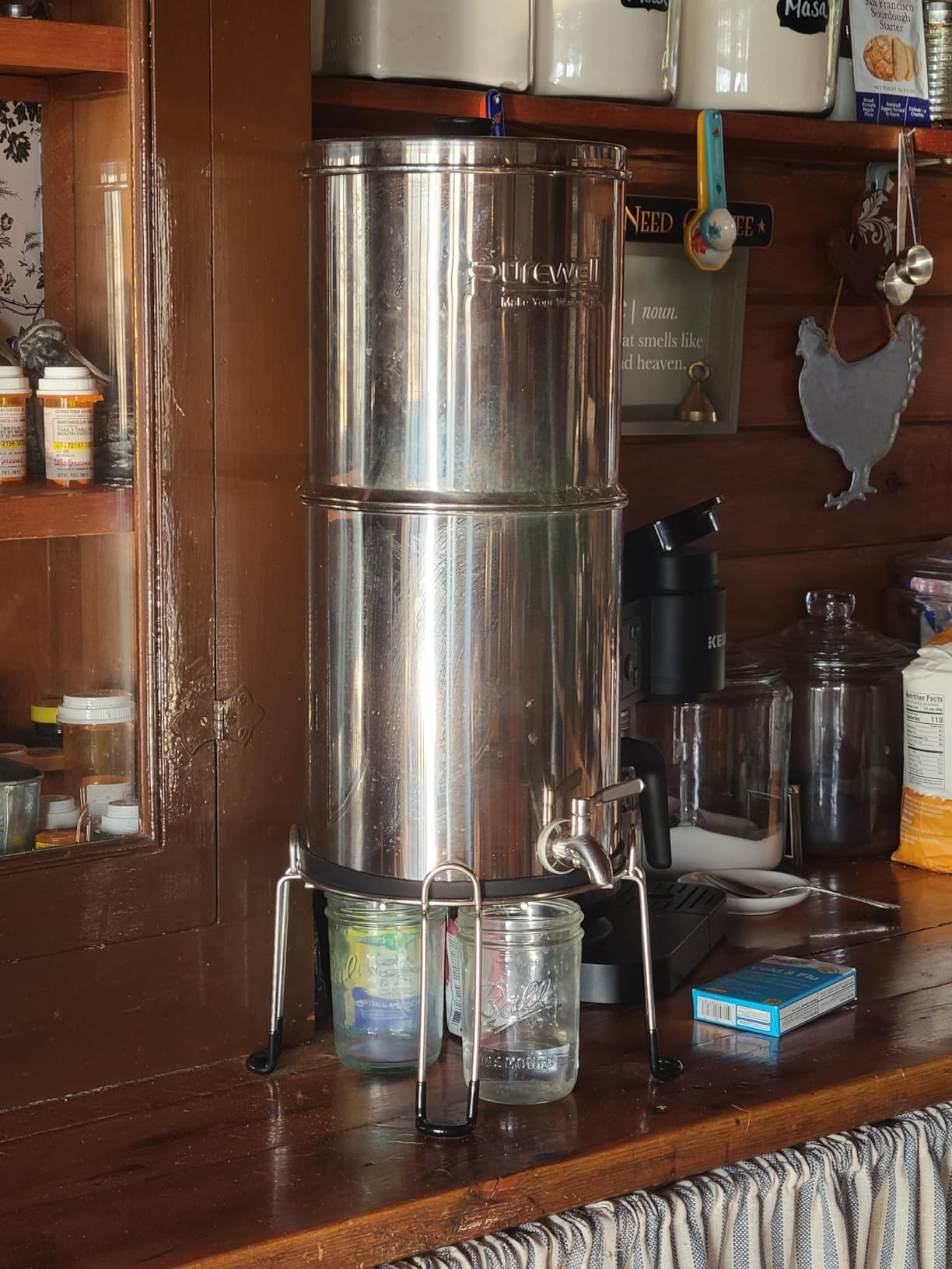 Purewell 3-Stage 0.01μm Ultra-Filtration Gravity Water Filter System, NSF/ANSI 42&372 Certification, 304 Stainless Steel Countertop System with 2 Filters and Stand, Reduce 99% Chlorine, 2.25G, PW-OB customer photo 2