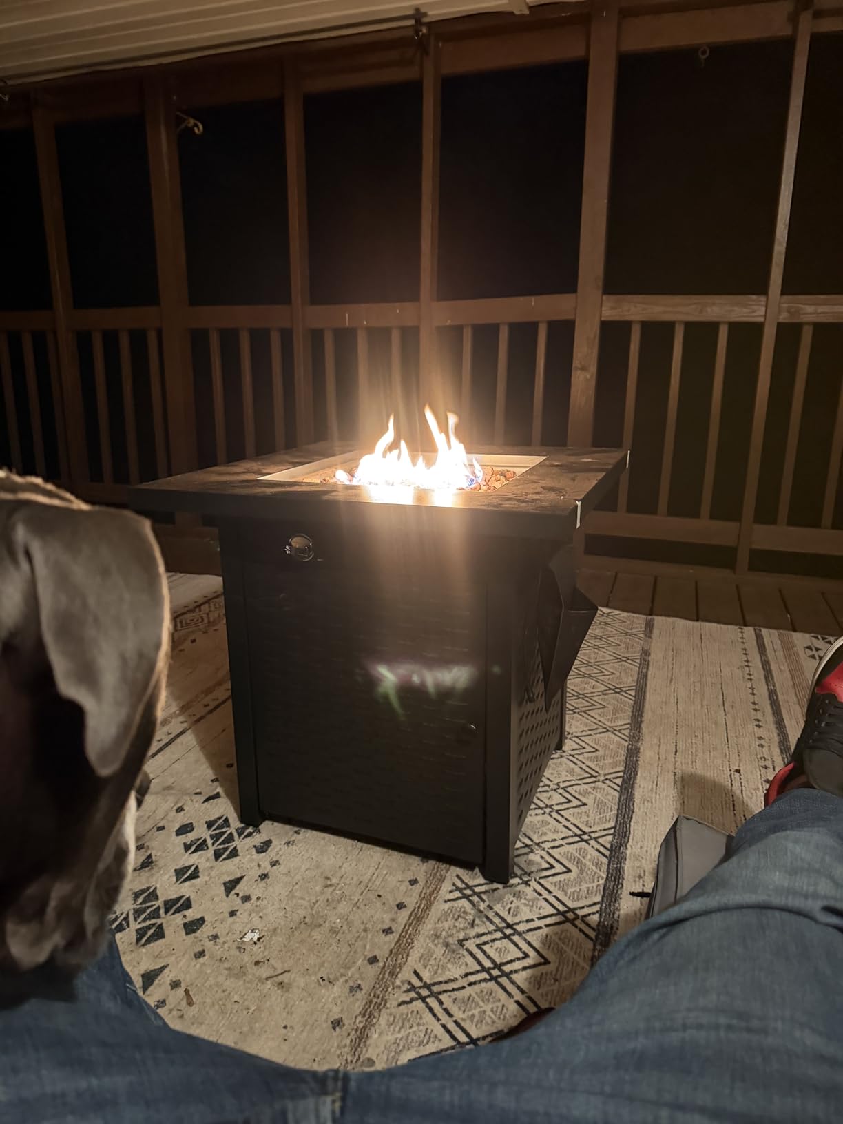 Ciays 28 Inch Propane Fire Pit CSA-Listed Outdoor Fire Pit Table, 50,000 BTU Steel Gas Fire Pits with Lid and Lava Rock, Add Warmth and Ambience to Parties On Patio Deck Garden,Black,CIFPT3-N1 customer photo 1