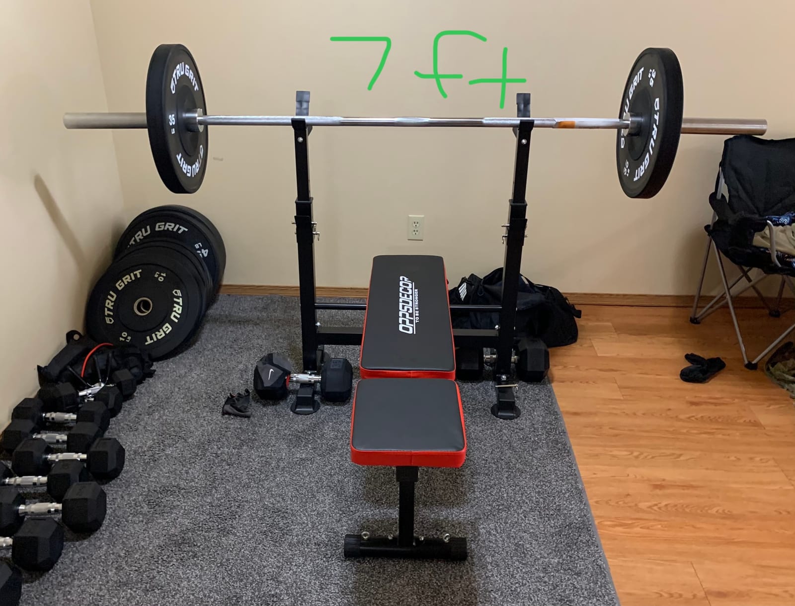 OPPSDECOR Weight Bench Set with Squat Rack, 900LBS Adjustable for Home Gym customer photo 2