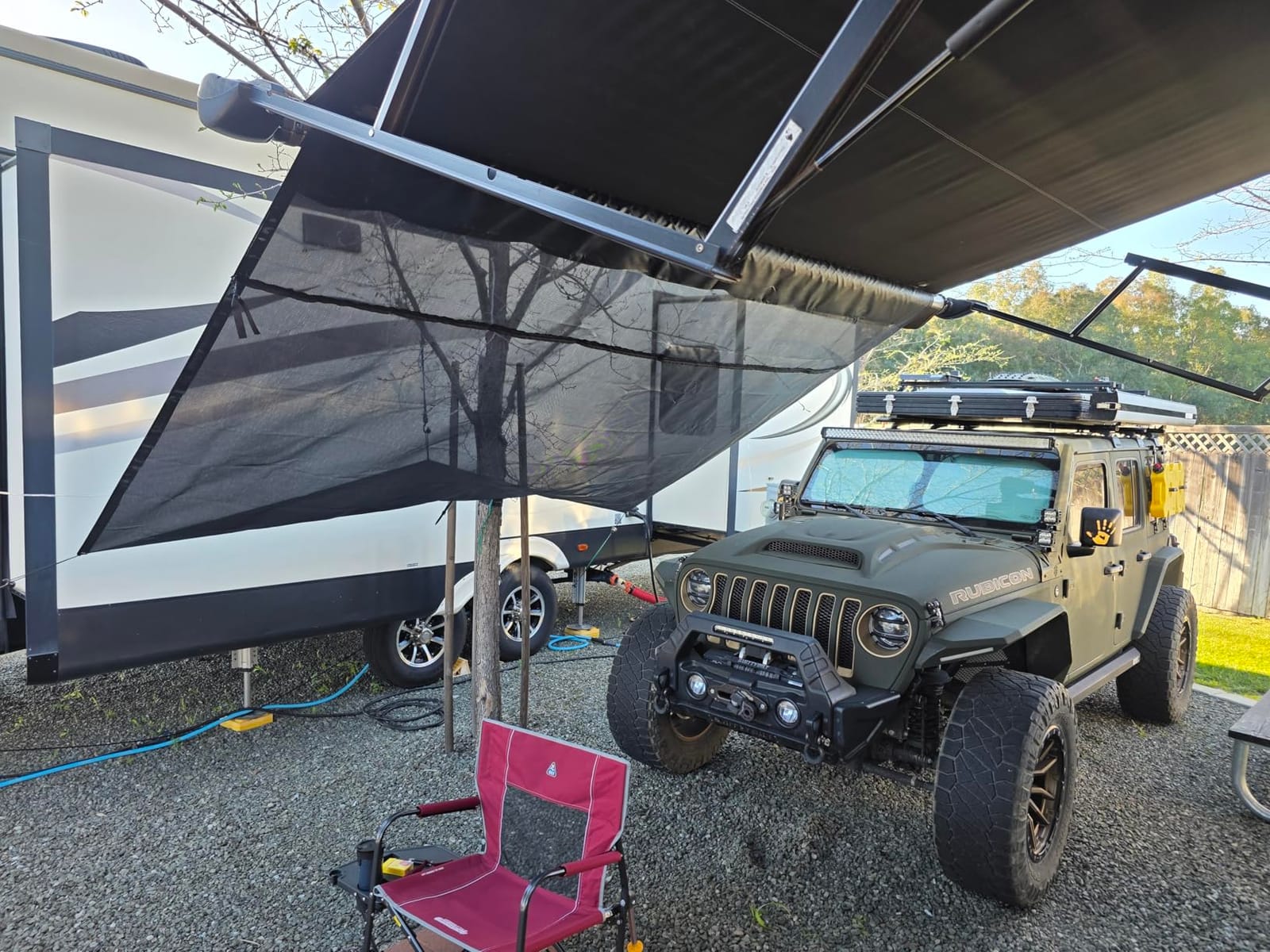Dulepax RV Awning Sun Shade Screen with Zipper, 8'x15'3