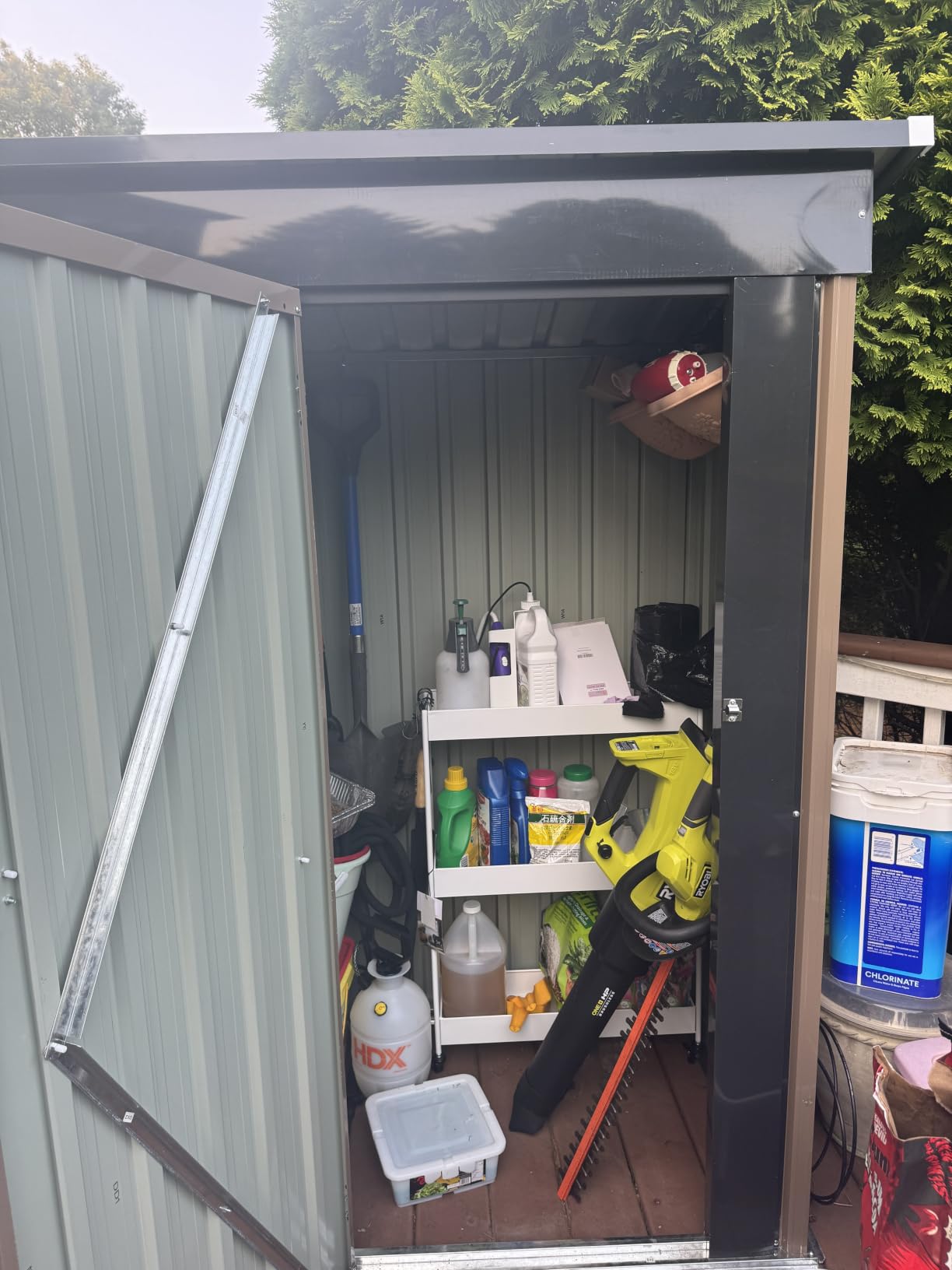 Devoko 5x3 FT Outdoor Storage Shed, Brown customer photo 2