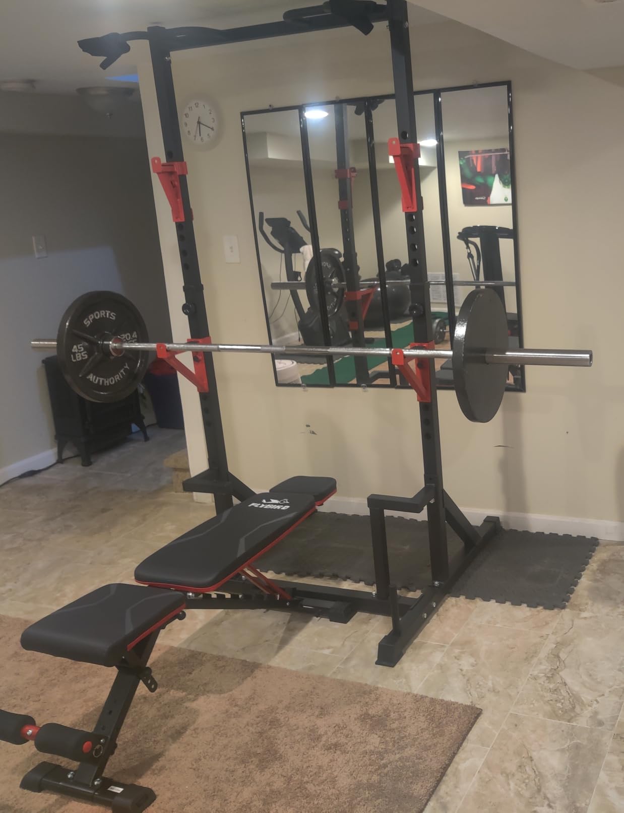CANPA Multifunction Power Rack with Pull up Bar, Heavy Capacity and Adjustable Squat Stand Rack for Home Gym Equipment, Power Rack Cage customer photo 1