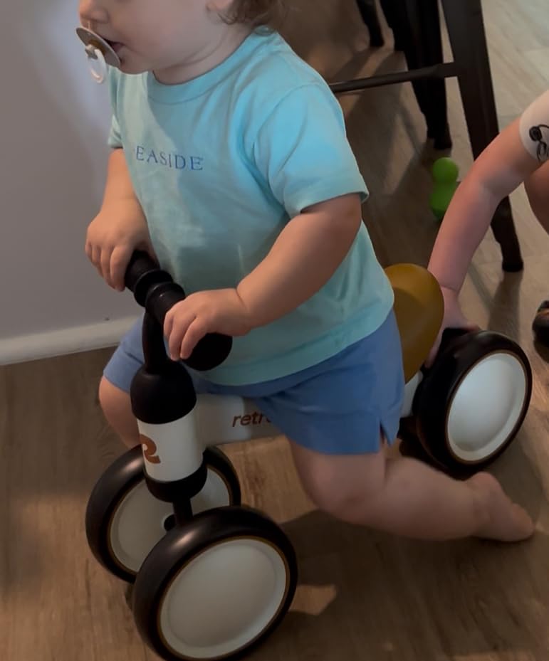 Retrospec Cricket Baby Balance Bike, 4-Wheel Ride-On Toy for Ages 12-24 Months – First Bike & Toddler Bike for 1 Year Old Boys & Girls, First Birthday Gift customer photo 1