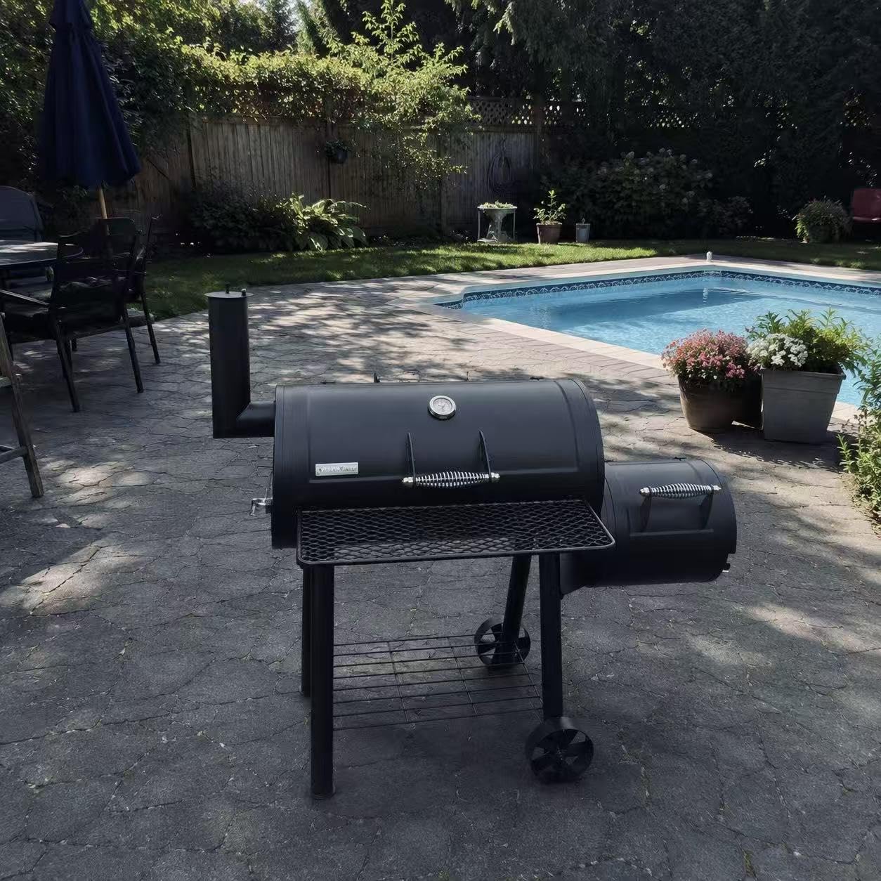 Captiva Designs Smoker Grill Extra Large Outdoor Charcoal Barbecue Grill | Cooking Area (941 sq.in. in Total) Offset Smoker, Heavy Duty Smoker and Grill Combo for Backyard Garden Patio BBQ customer photo 1