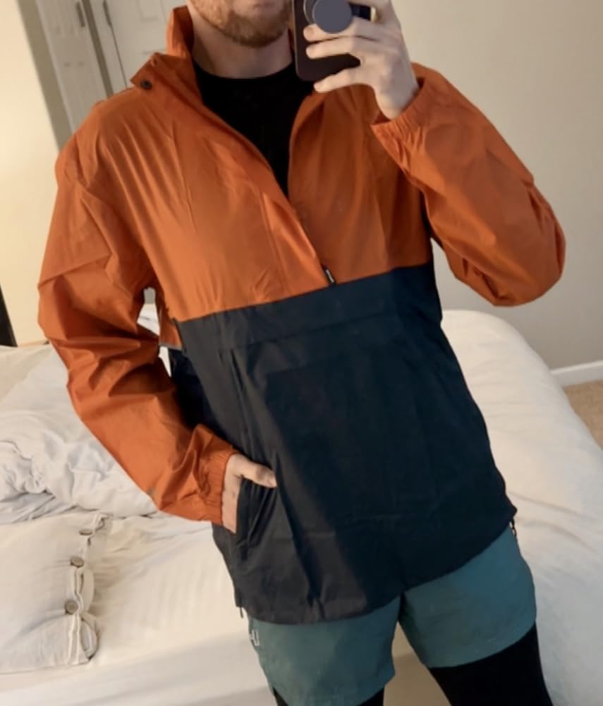 Outdoor Ventures Men's Rain Jacket Waterproof Lightweight Packable Pullover customer photo 2