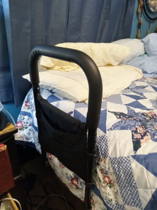 Bed Rails for Elderly Adults Assist Safety with Motion Light for Seniors Hand Bar Grab with Storage Pocket Patent Stabilizer with Fixing Strap, Support Up to 300lbs customer photo 2