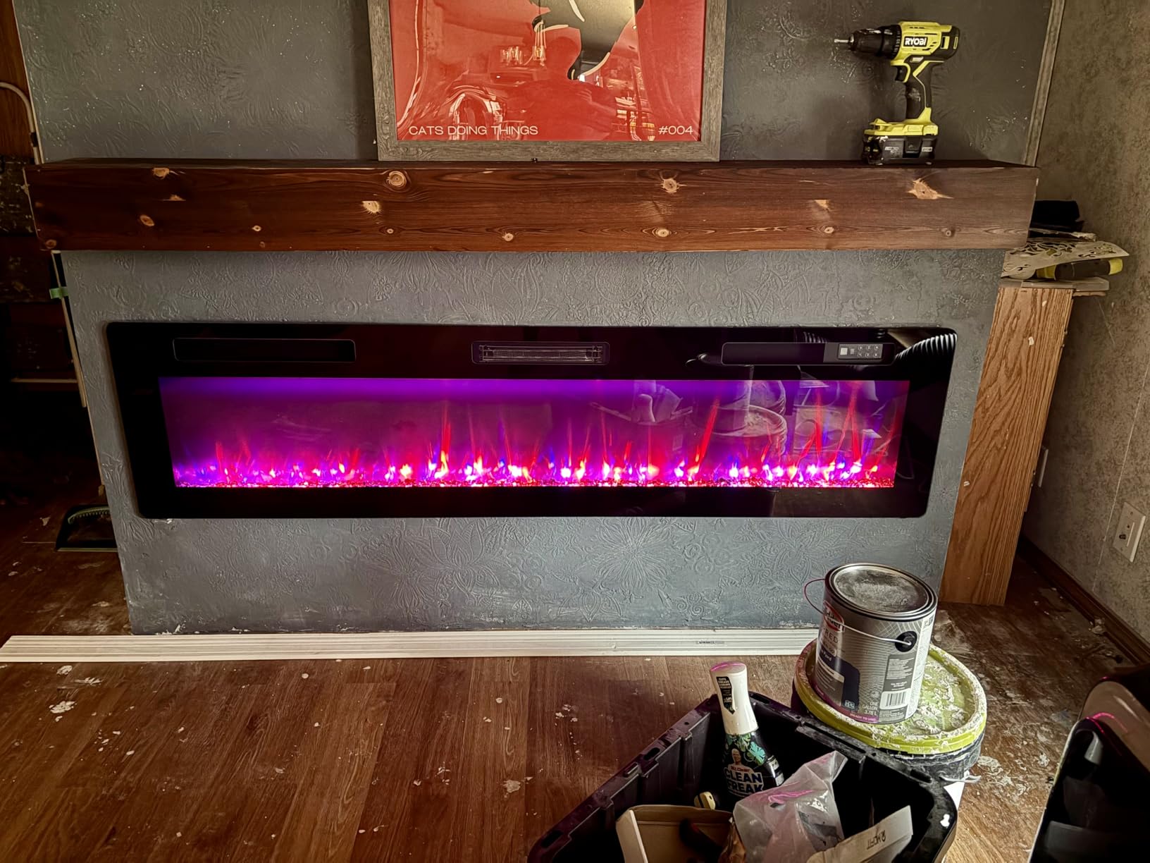 Vitesse 30 Inch Ultra Thin Electric Fireplace-Narrow Bezel Linear Fireplace Heater Recessed Wall Mounted, Remote and Screen Control, 8H Sleep Timer, Low Noise, 750/1500W for Living Room, Bedroom customer photo 1