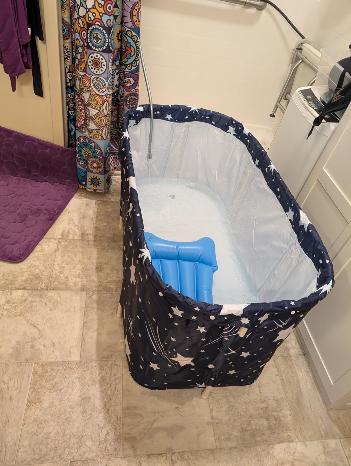Portable Bathtub, Foldable Bathtub for Adults, Separate Family Bathroom SPA Therapy Tub for Shower Stall, Soaking Hot SPA and Ice Bath Tub, 45.3''x23.6''x19.7'' customer photo 1
