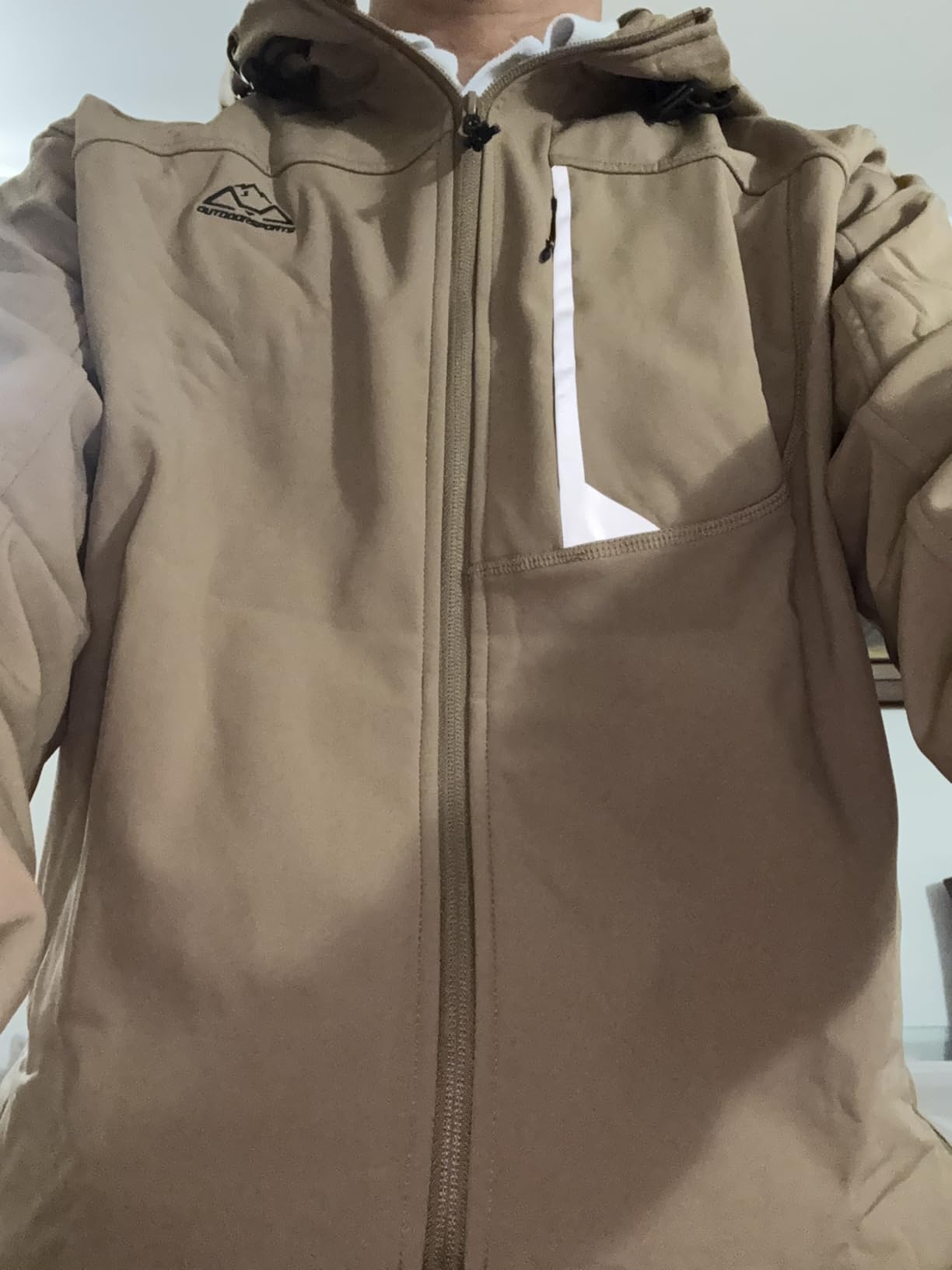 Rdruko Men's Lightweight Softshell Jacket Fleece Lined Hooded customer photo 2
