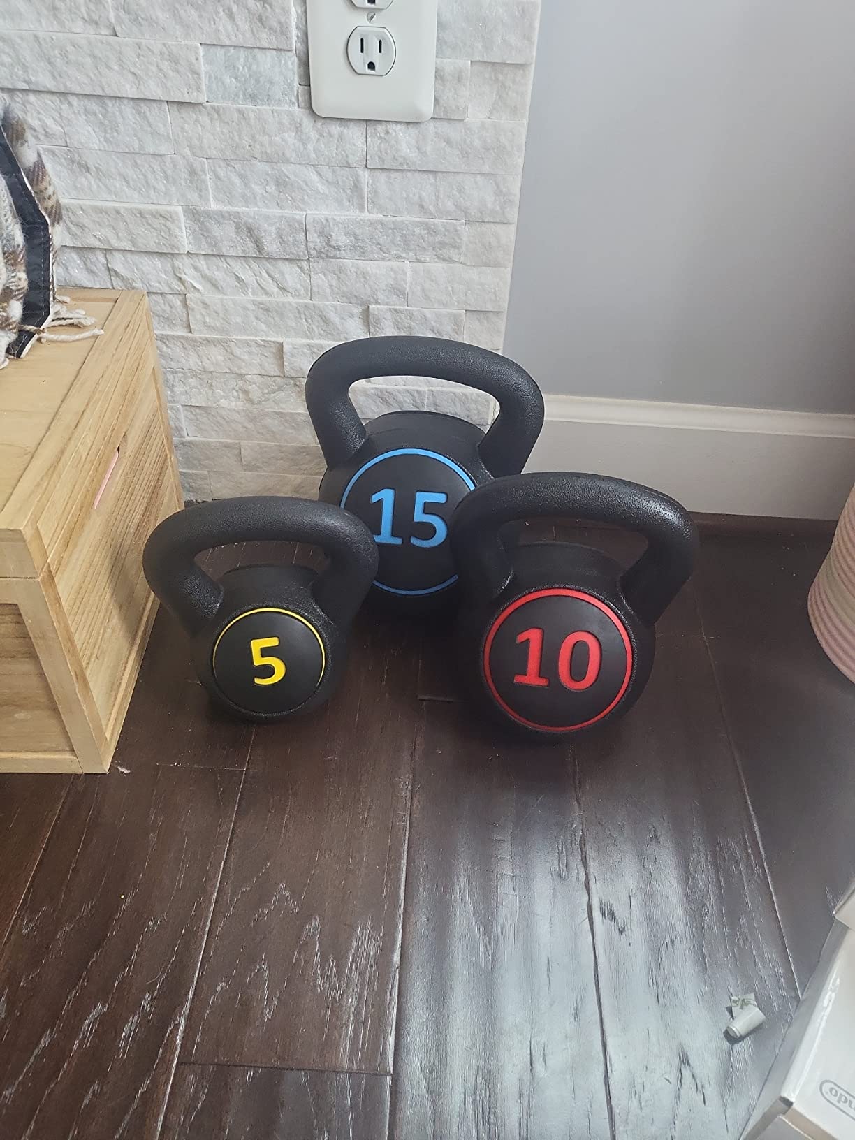 BalanceFrom Vinyl Kettlebell Set, 30/45/50/75 Pound Options – Cement-Filled Strength Training Weights with Ergonomic Grip and Color Coding for Full Body Fitness at Home or Gym customer photo 2