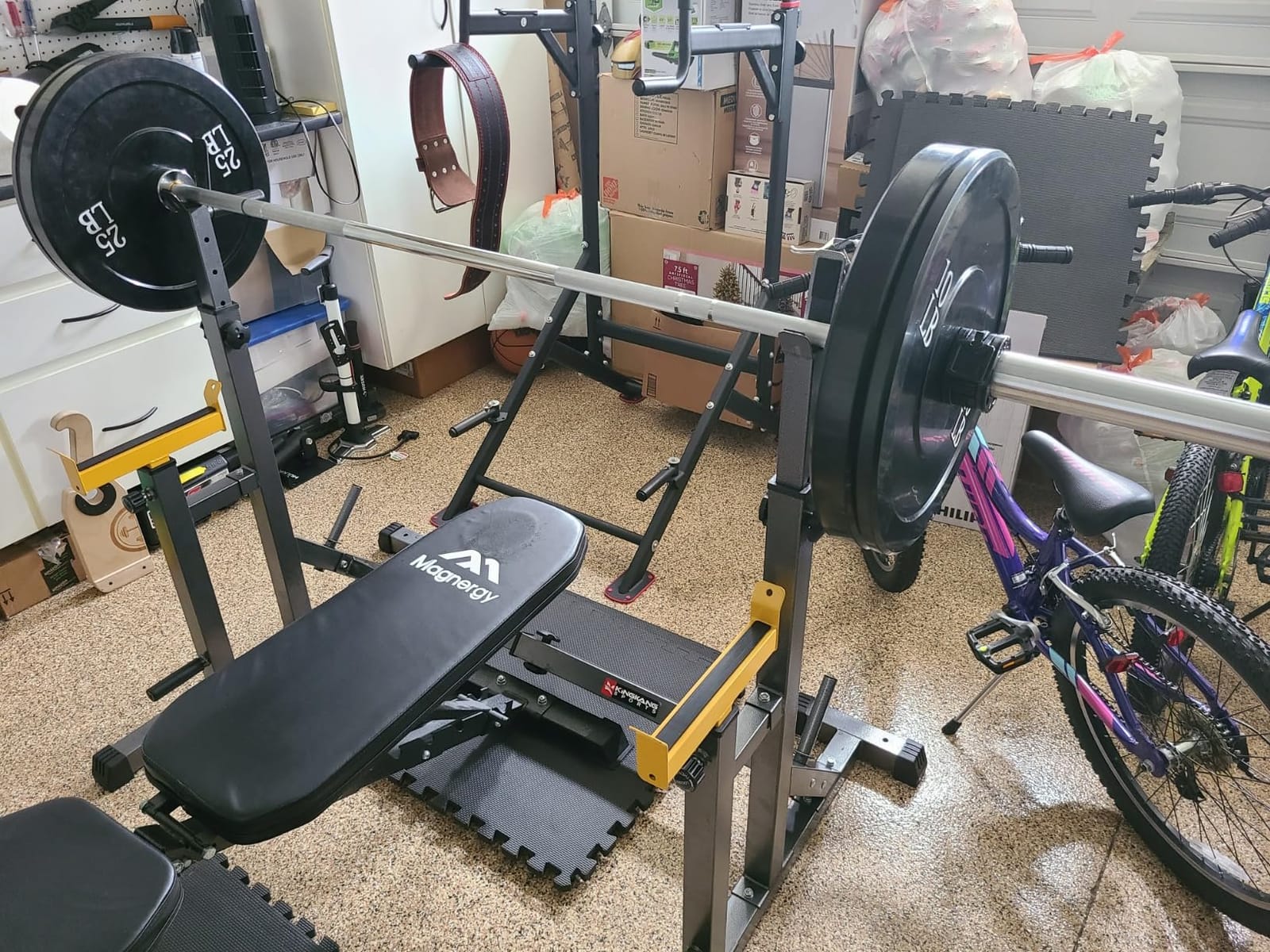 K KiNGKANG Adjustable Squat Rack,Bench Press for Home Gym Load 690LBS customer photo 1