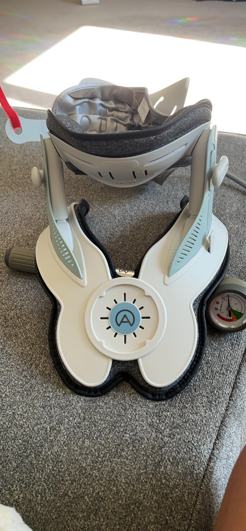 Neck Traction Device by Air Collar - Neck Stretcher - Cervical Traction Device - Neck & Shoulder Pain Relief - Stretcher Collar for Improved Spine Alignment (2nd Gen Electric Pump) - See Size Chart* customer photo 1