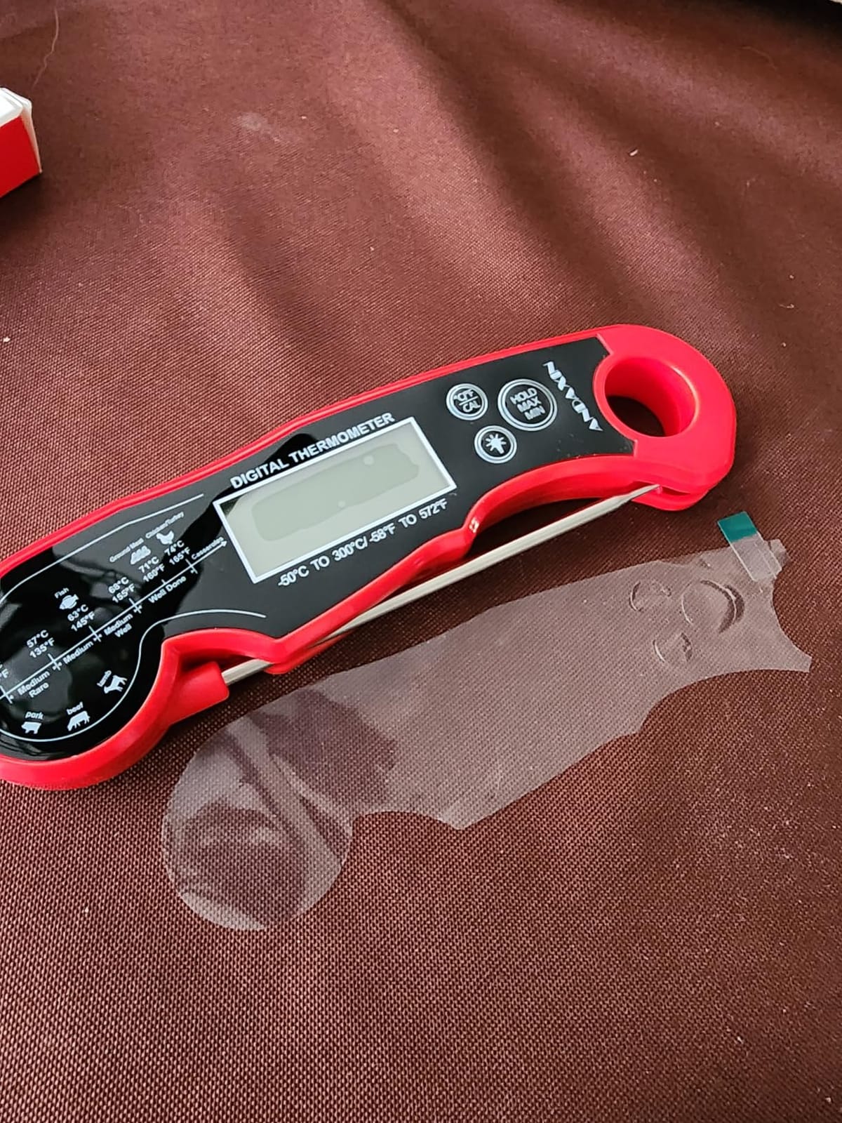 Meat Thermometer Digital for Grilling and Cooking - ANDAXIN Waterproof Ultra-Fast Instant Read Food thermometers with Backlight & Calibration for Kitchen, Deep Fry, BBQ, Grill(Red/Black), LCD customer photo 2