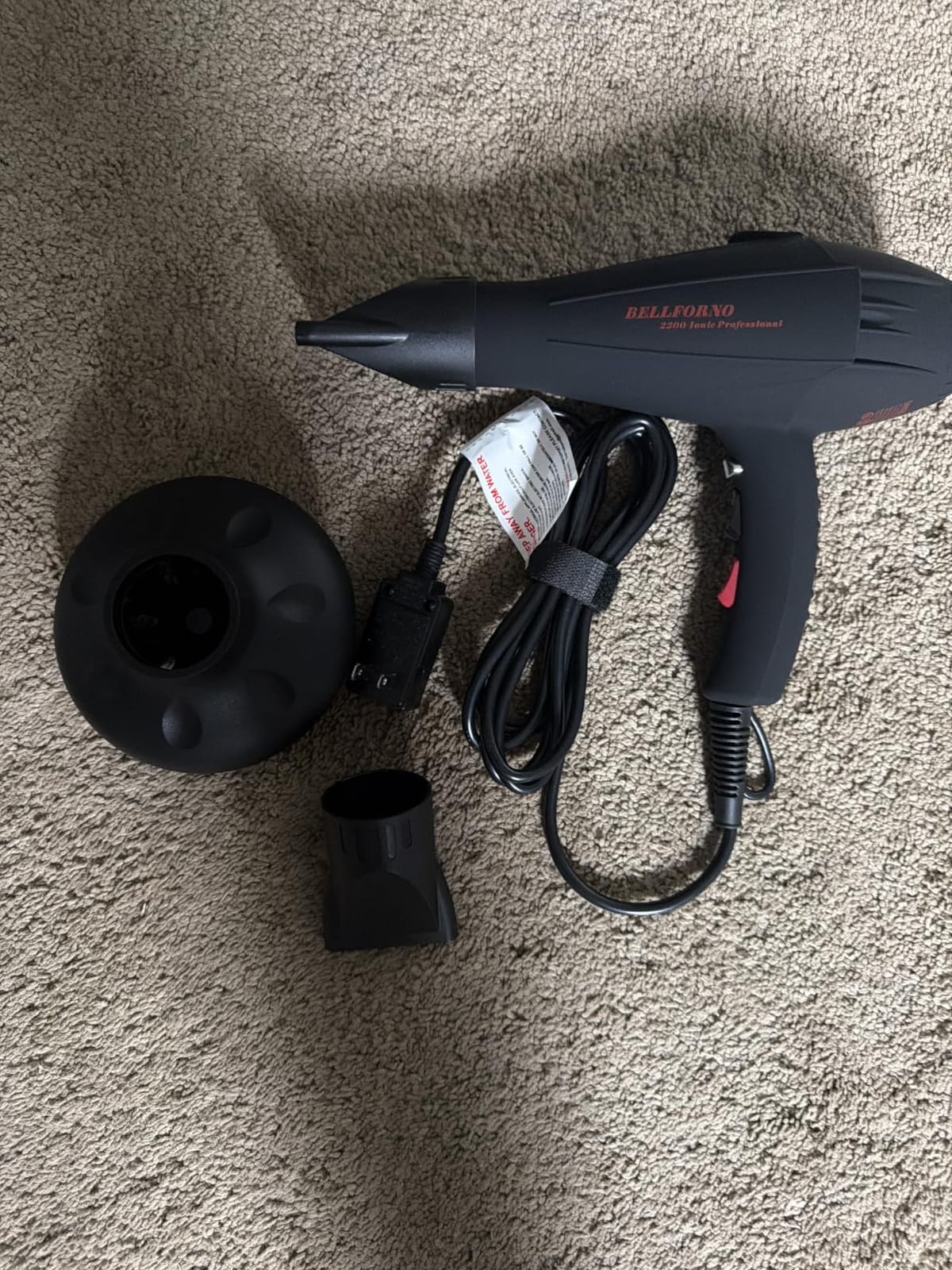 Professional Ionic Curly Hair Dryer with Diffuser, Black customer photo 2