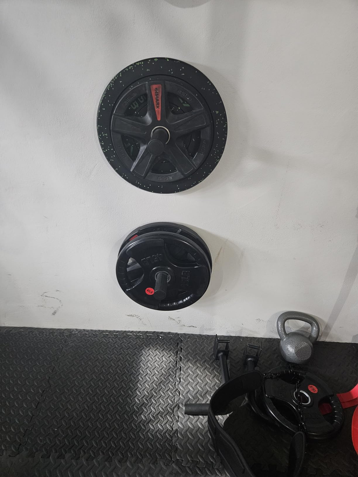 XDDIAS 2-Inch Three-Grip Rubber Olympic Plates,Cast Iron Barbell Weights customer photo 1