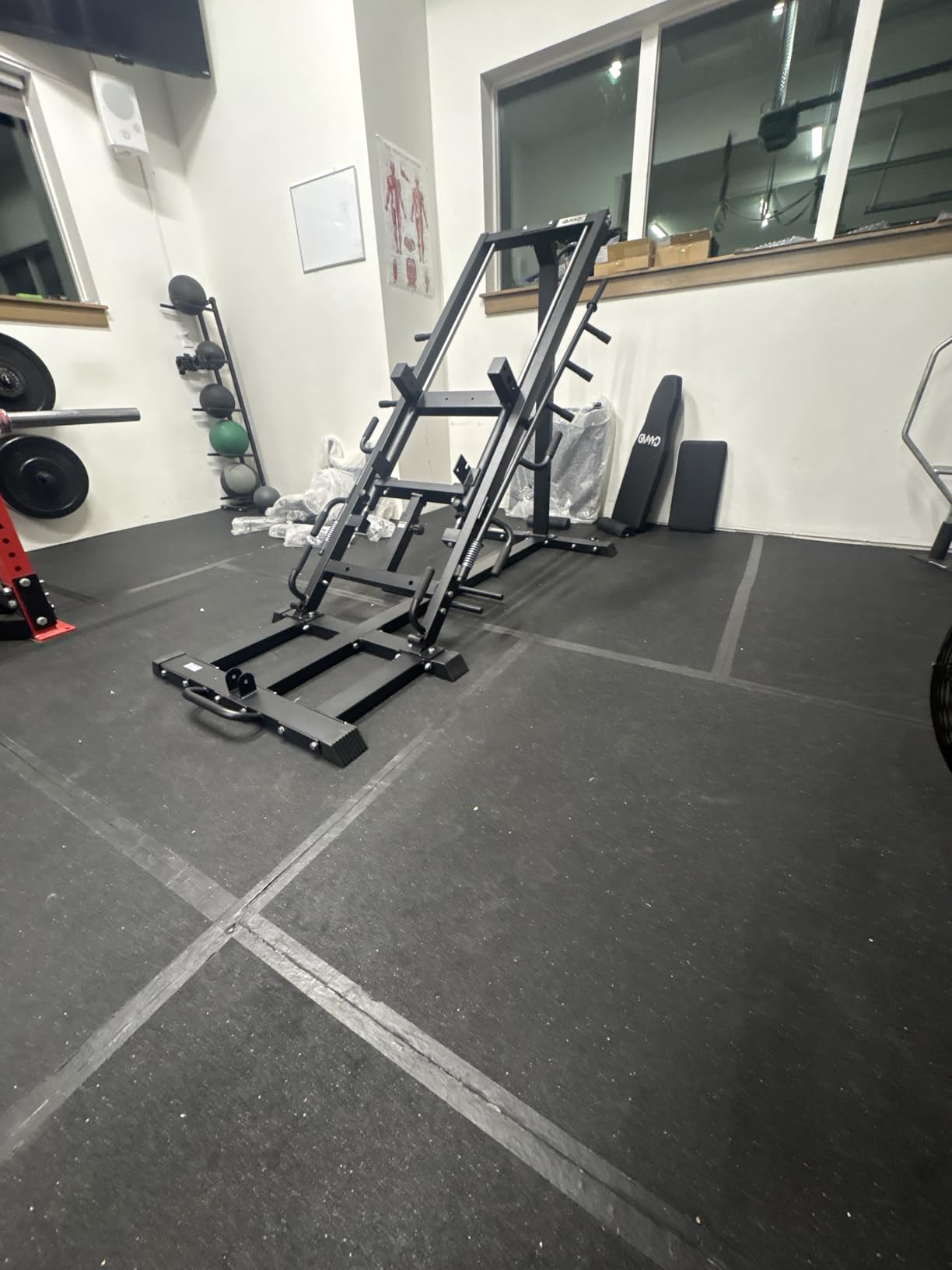 GMWD Leg Press Hack Squat Machine Combo, Leg Exercise Machine with Linear Bearing, 45-Degree Lower Body Special with Weight Storage for Quads, Hamstring, Glutes, Calves, Home Gym Leg Day Equipment customer photo 1