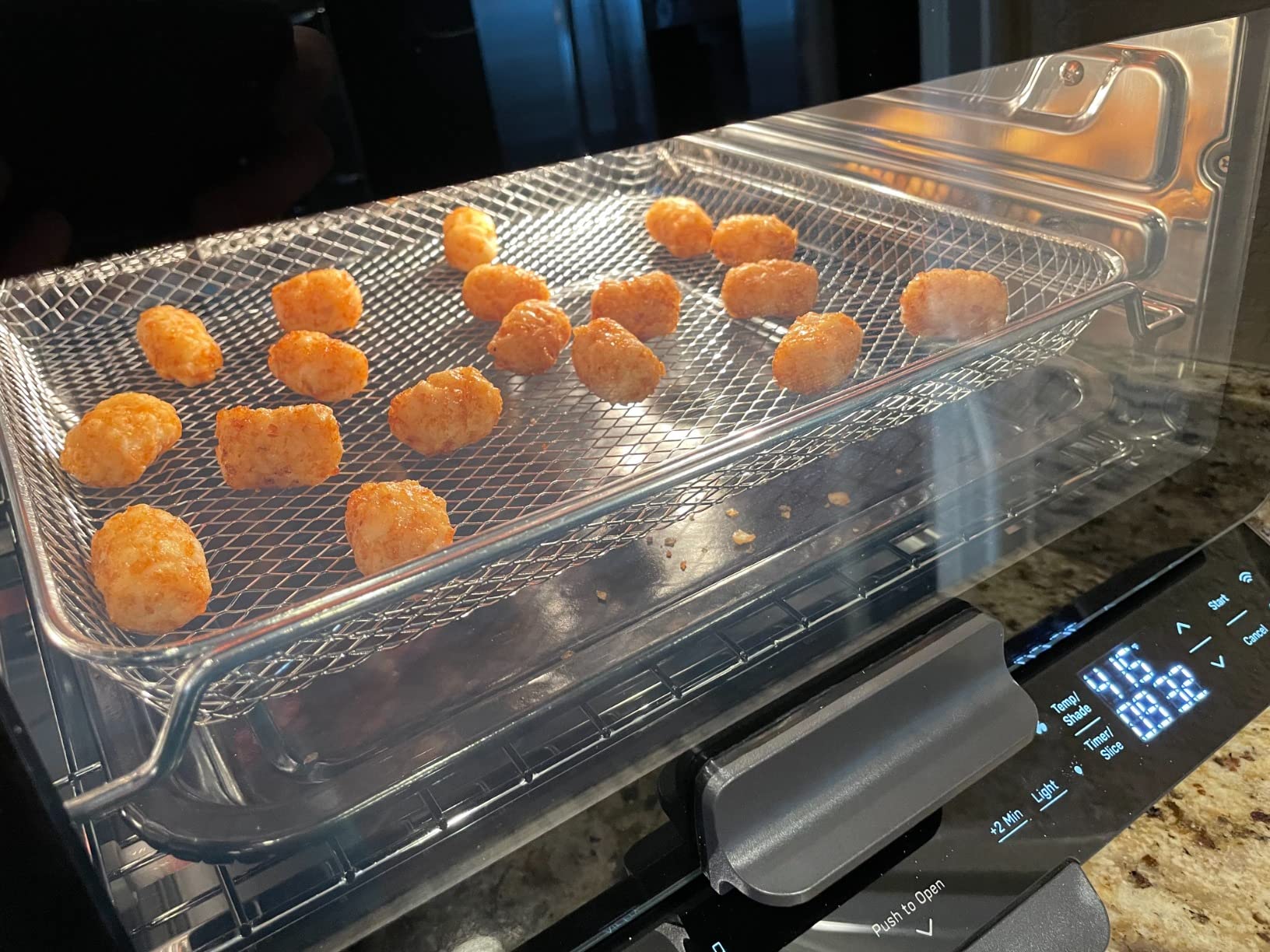 GE Profile Smart Oven with No Preheat, 11-in-1 Countertop Oven including Air Fry, Warm, Toast, Broil, Roast, Pastry, Reheat, and more, WiFi and Smart Connected, Black customer photo 2