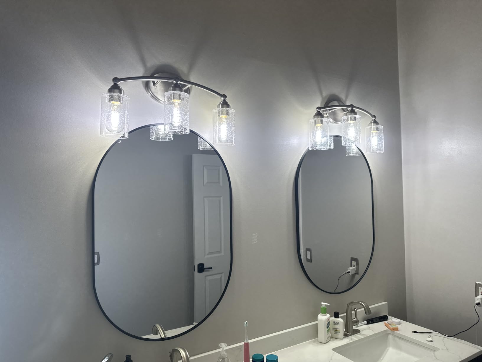 Delma Home Gym Mirror, 48''x24''x2PCS, Large Full Body | Tempered Glass, Frameless, Wall-Mounted, For Gym, Yoga, Garage, Bedroom, Bathroom customer photo 2