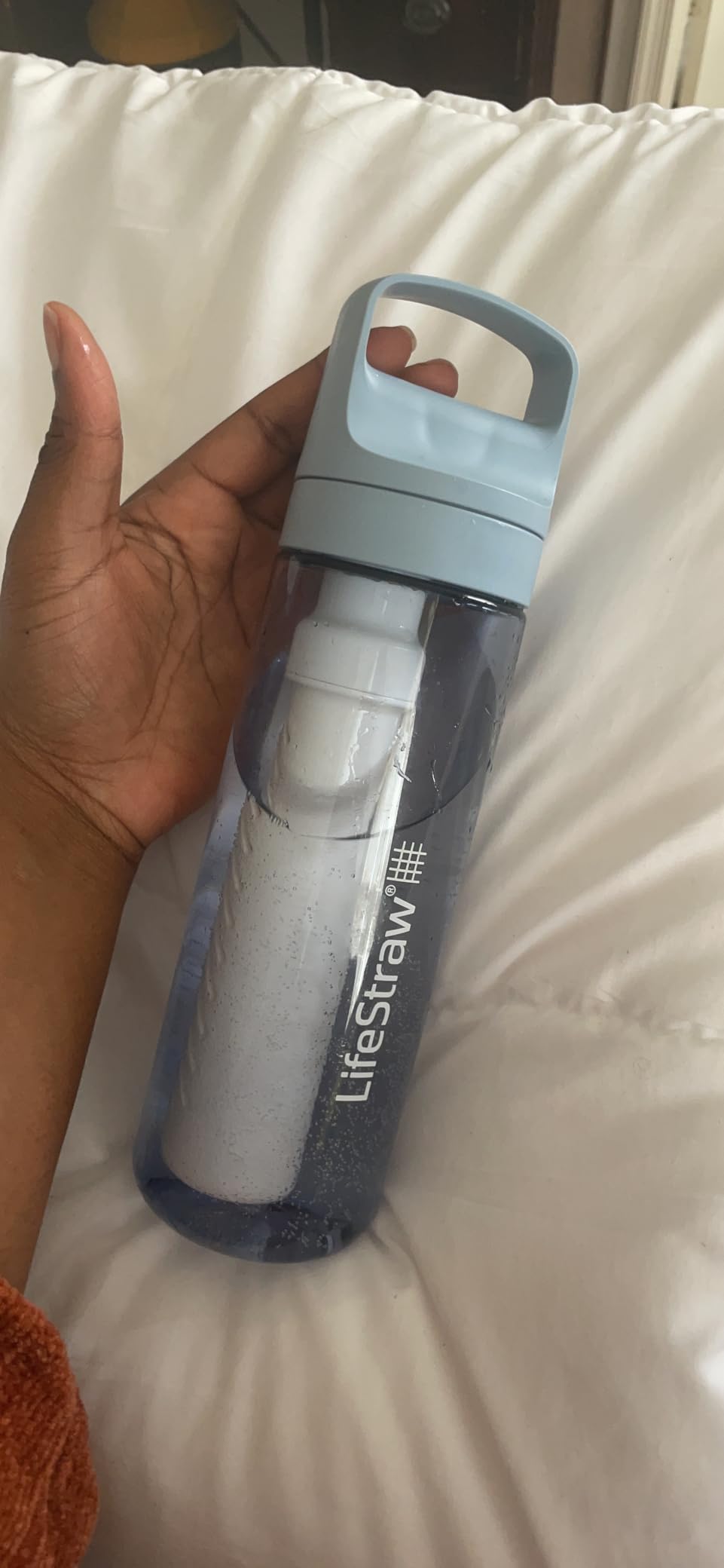 LifeStraw Go Series – BPA-Free Water Filter Bottle for Travel and Everyday Use Removes Bacteria, Parasites and Microplastics, Improves Taste, 1L Aegean Sea customer photo 1