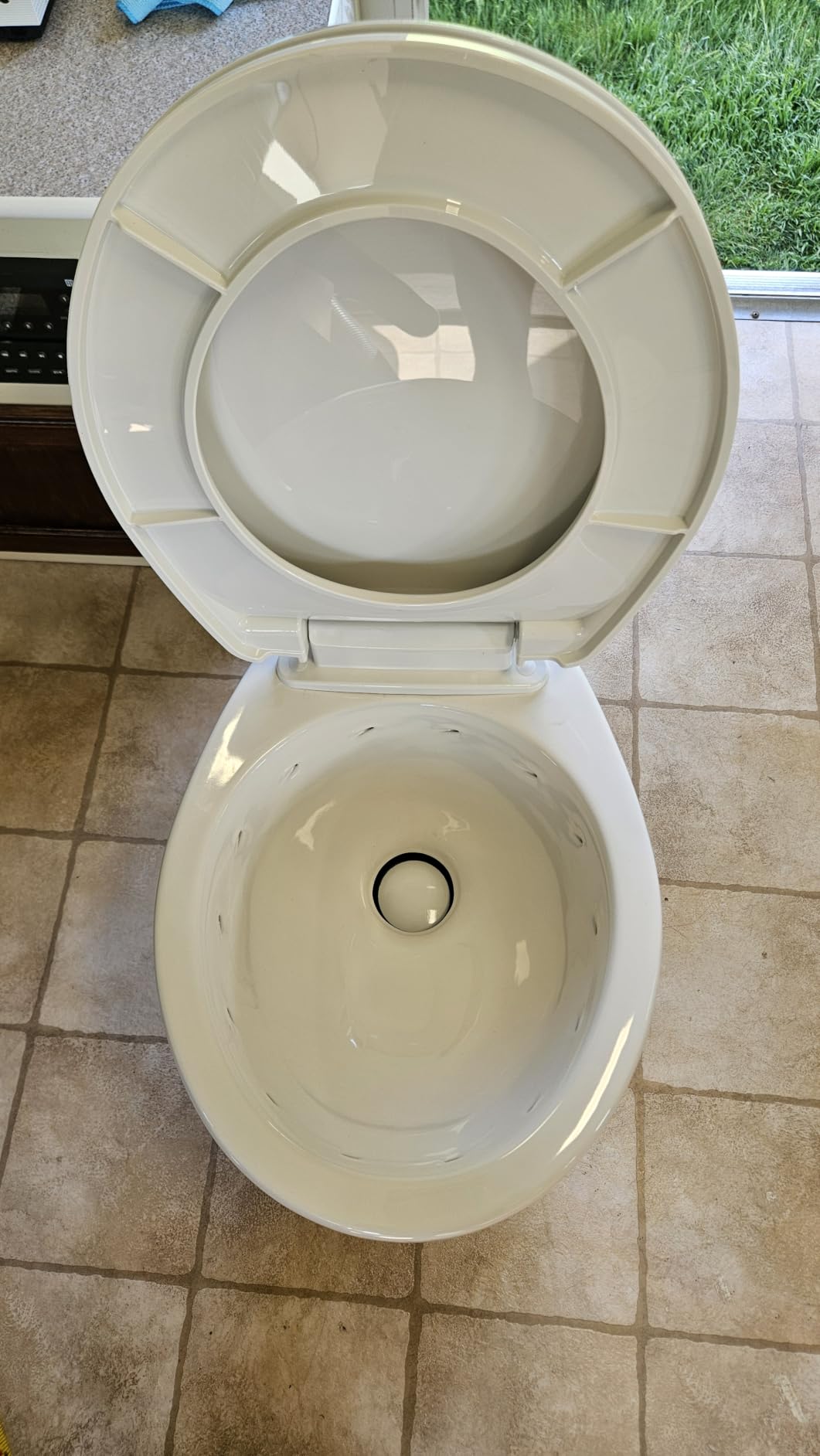 Dometic Model 410 Complete RV Toilet – Round Porcelain Bowl, Universal Fit & 2-Bolt Mount, 18