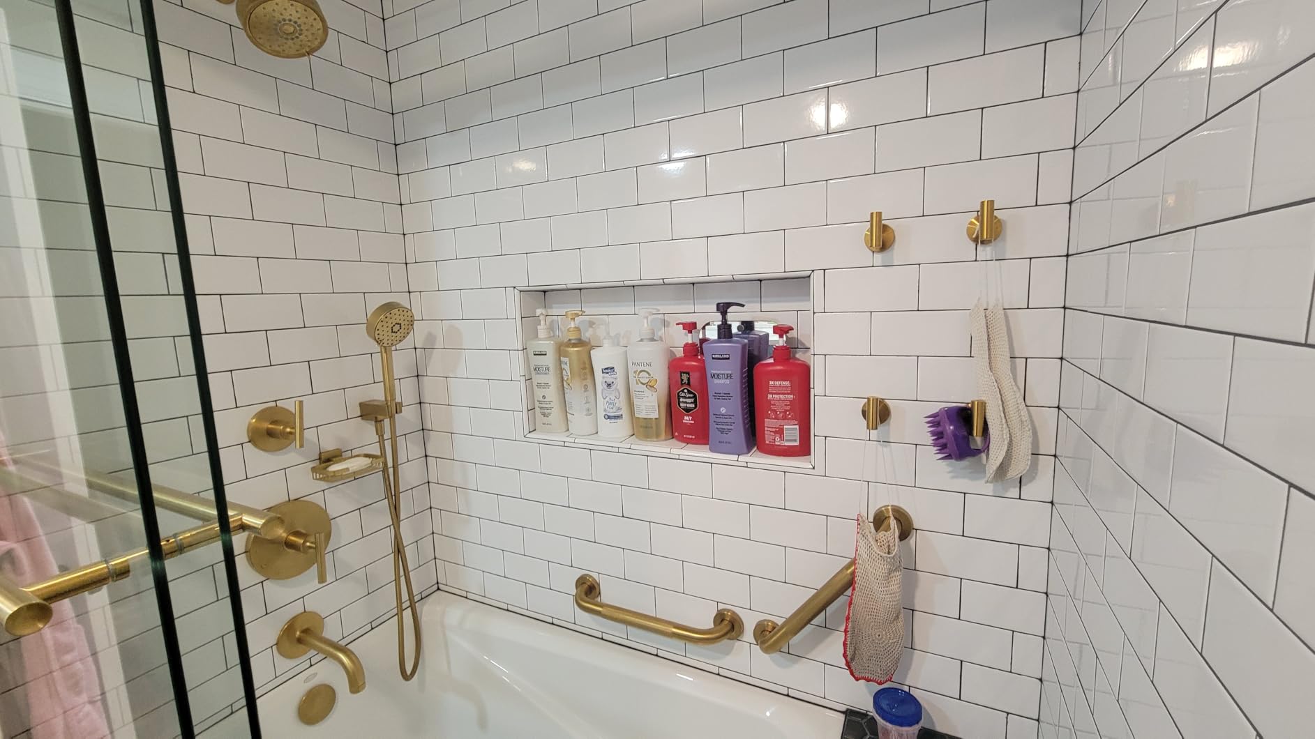 12 Inch White Anti-Slip Shower Grab Bars, 1.25