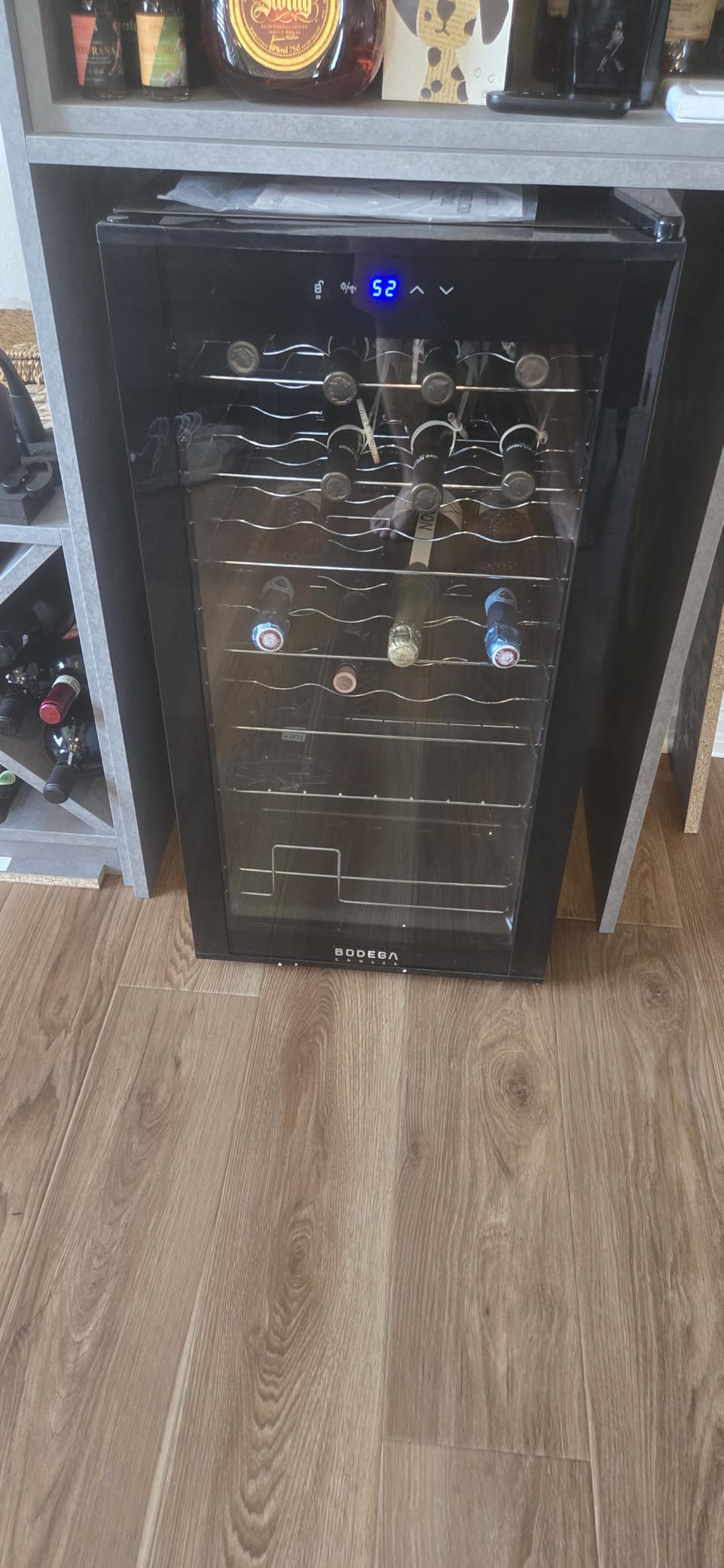 BODEGA COOLER 28 Bottle Wine Fridge, Cooler for Kitchen, Office, Room & bar | Freestanding & Under Counter, Fast Cooling Compressor, Digital Temp Control, Low Noise, UV Double Glass Door, 7 Shelves customer photo 1