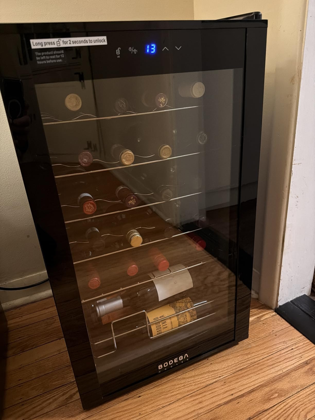 BODEGA COOLER 28 Bottle Wine Fridge, Cooler for Kitchen, Office, Room & bar | Freestanding & Under Counter, Fast Cooling Compressor, Digital Temp Control, Low Noise, UV Double Glass Door, 7 Shelves customer photo 2