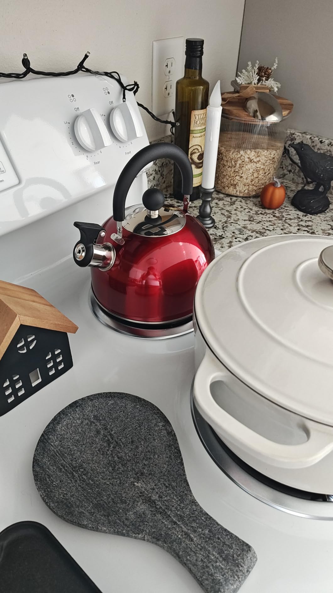 Lily's Home 2 Quart Stainless Steel Whistling Tea Kettle, the Perfect Stovetop Tea and Water Boilers for Your Home, Dorm, Condo or Apartment. (Blue) customer photo 1