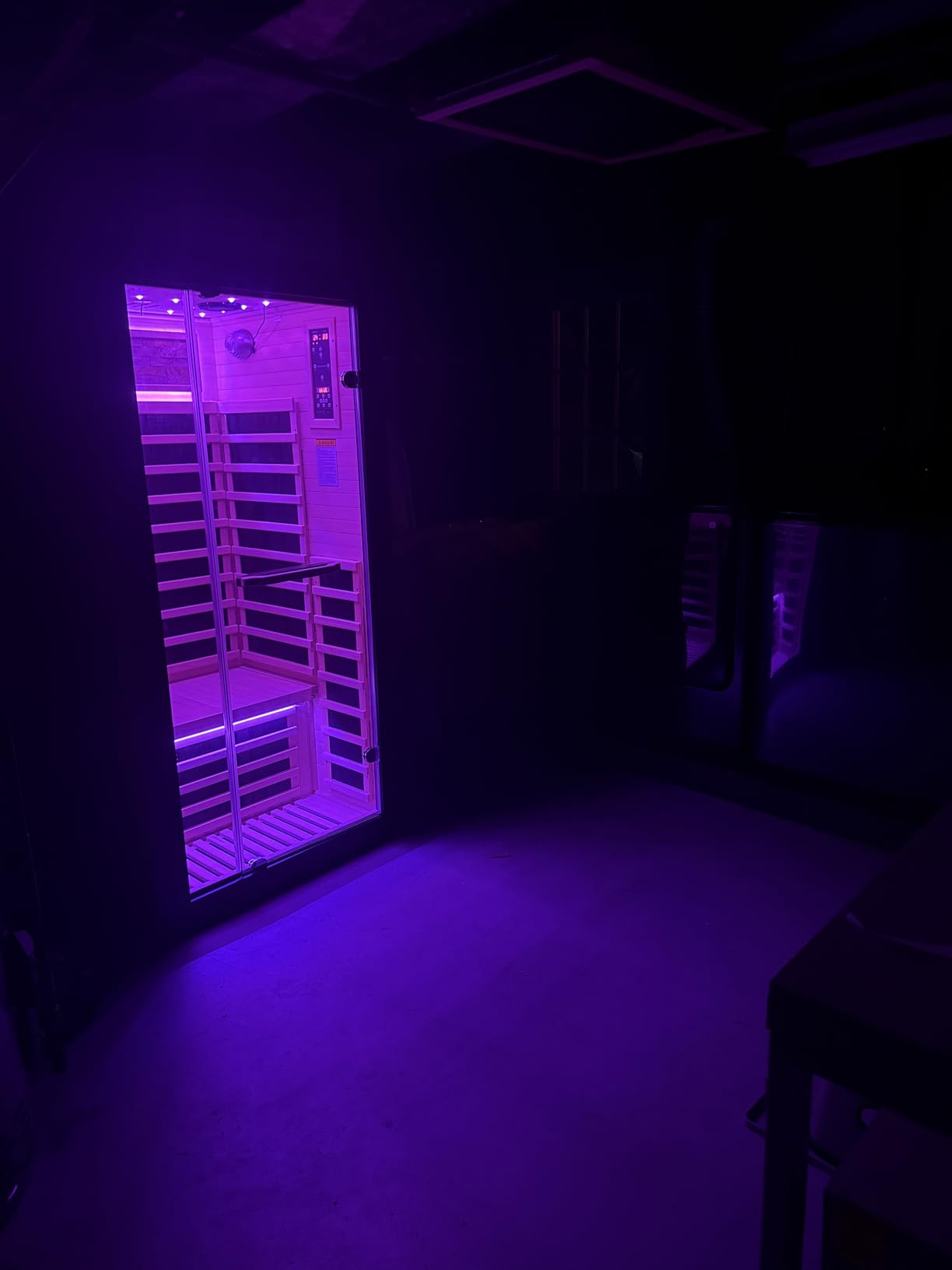 OUTEXER Far Infrared Sauna Home Sauna Spa Room Canadian Hemlock Wood 1200W | Indoor Saunas Low EMF 110V with 7 Color Light and Tempered Glass Door, Room: 35.2*27.6*61.6Inch customer photo 2