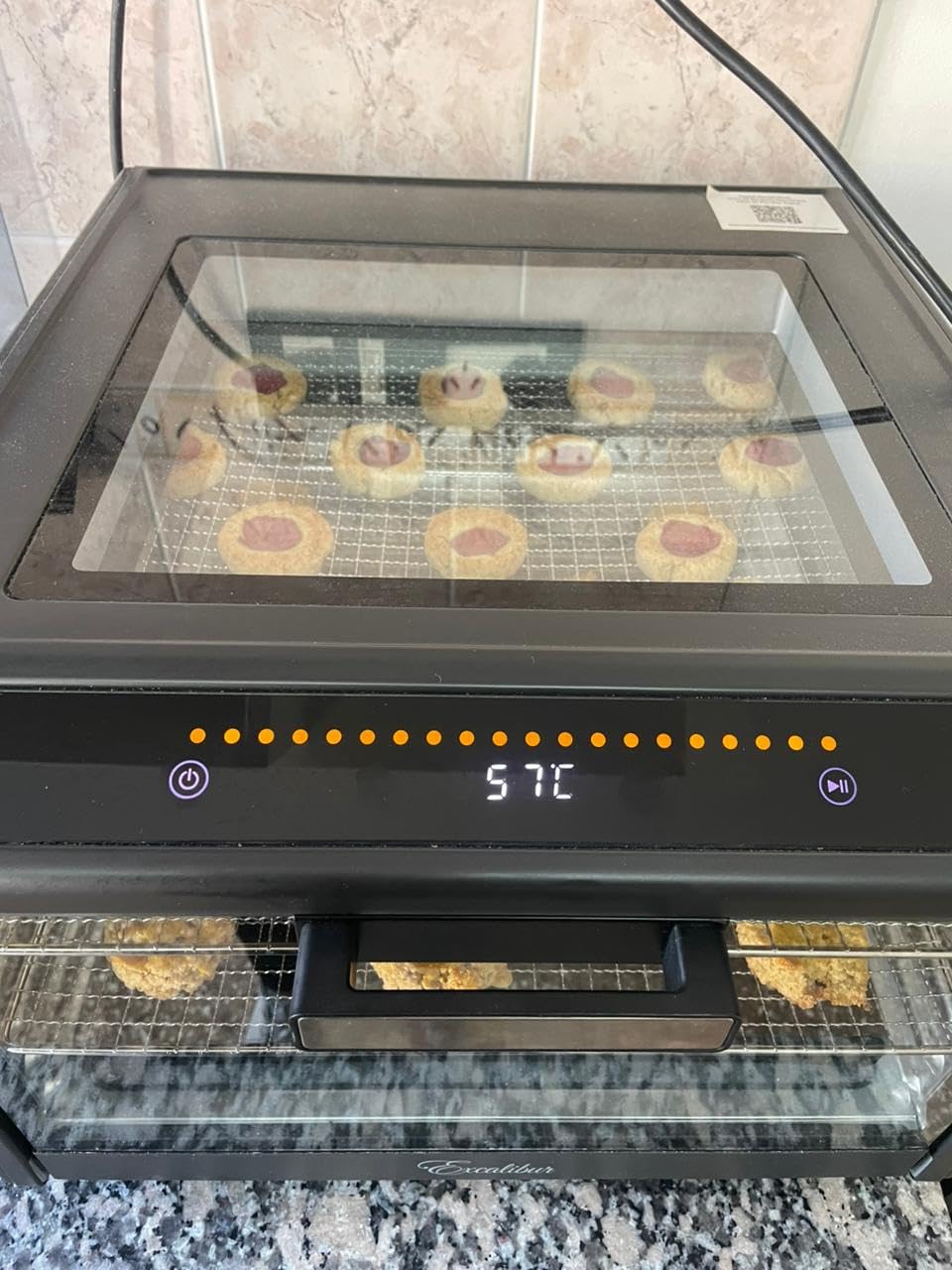 Excalibur Electric Food Dehydrator Performance Series 10-Tray with Adjustable Temperature Control Includes Stainless Steel Drying Trays Glass Door Top View Window and LED Display Progress Bar, Black customer photo 2
