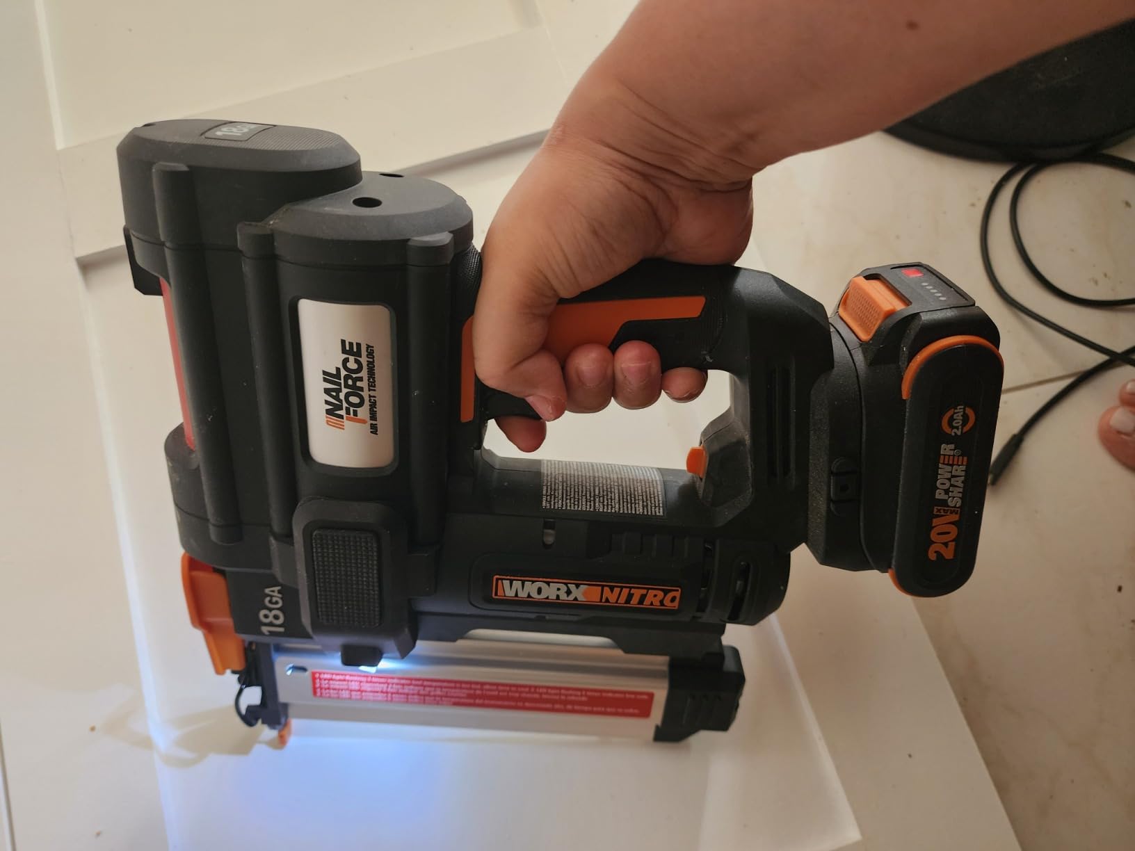WORX Cordless Brad Nailer, 20V 18GA Nail Gun, WX842L customer photo 1