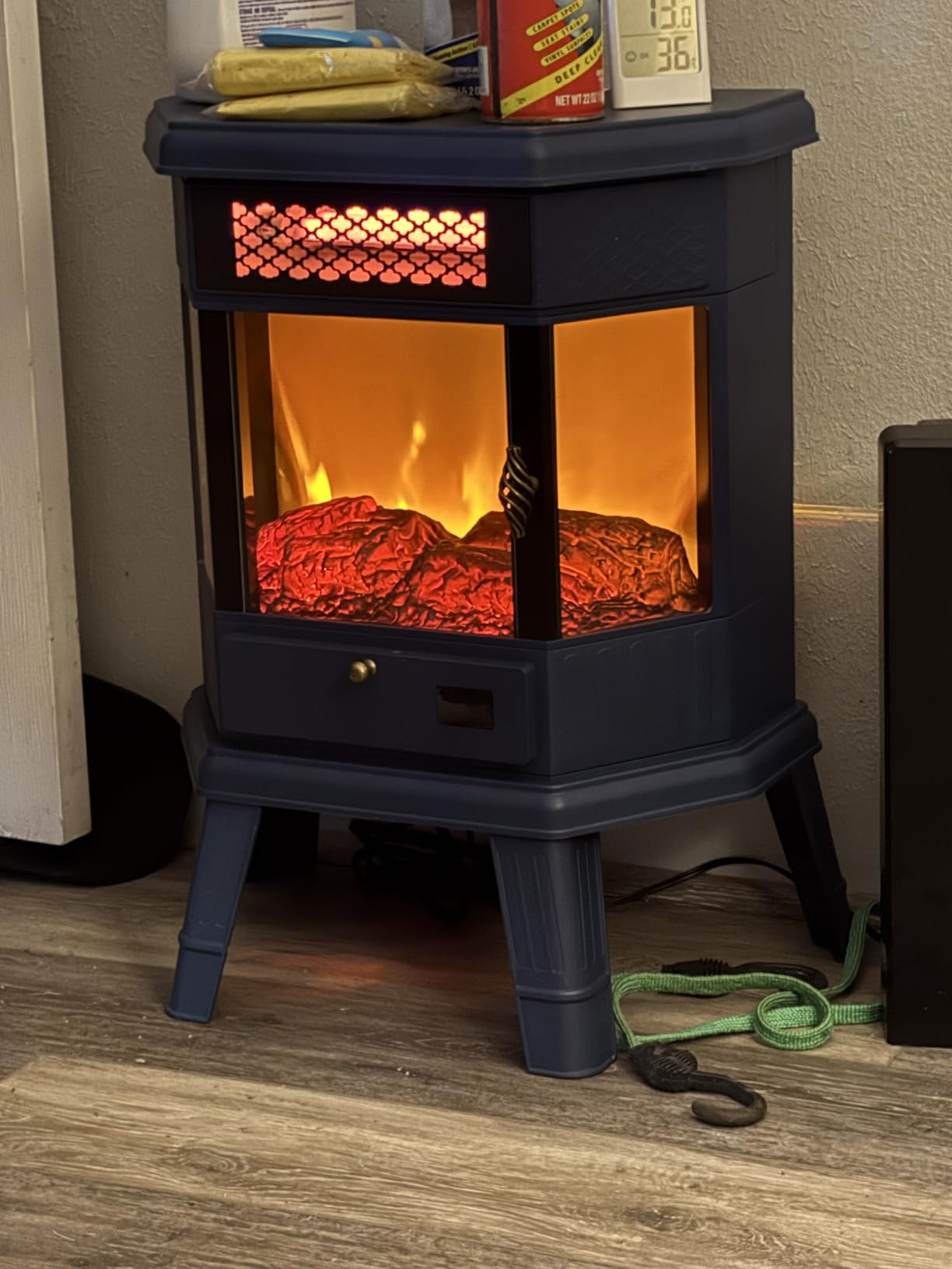 RealSmart Electric Fireplace Heater 22 in Freestanding Fireplace Stove Infrared Fireplace with 3D Flame Effect Remoted Control, Timer, Overheating Protection (Blue) customer photo 1