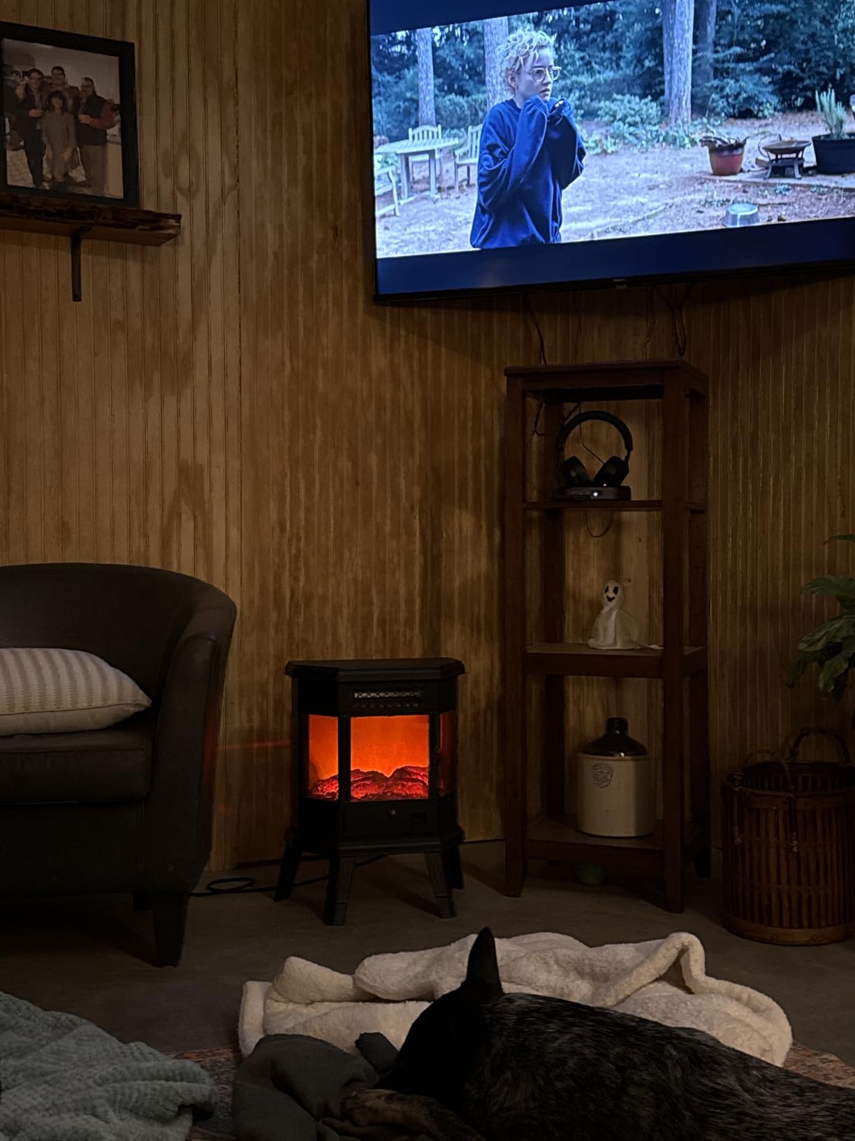 RealSmart Electric Fireplace Heater 22 in Freestanding Fireplace Stove Infrared Fireplace with 3D Flame Effect Remoted Control, Timer, Overheating Protection (Blue) customer photo 2