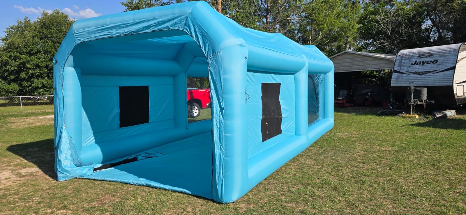 VEVOR Inflatable Paint Booth, 13x10x9ft Inflatable Spray Booth, 950W High Powerful Blower Spray Booth Tent, Car Paint Tent Air Filter System for Car Parking Workstation Motorcycle Garage customer photo 2