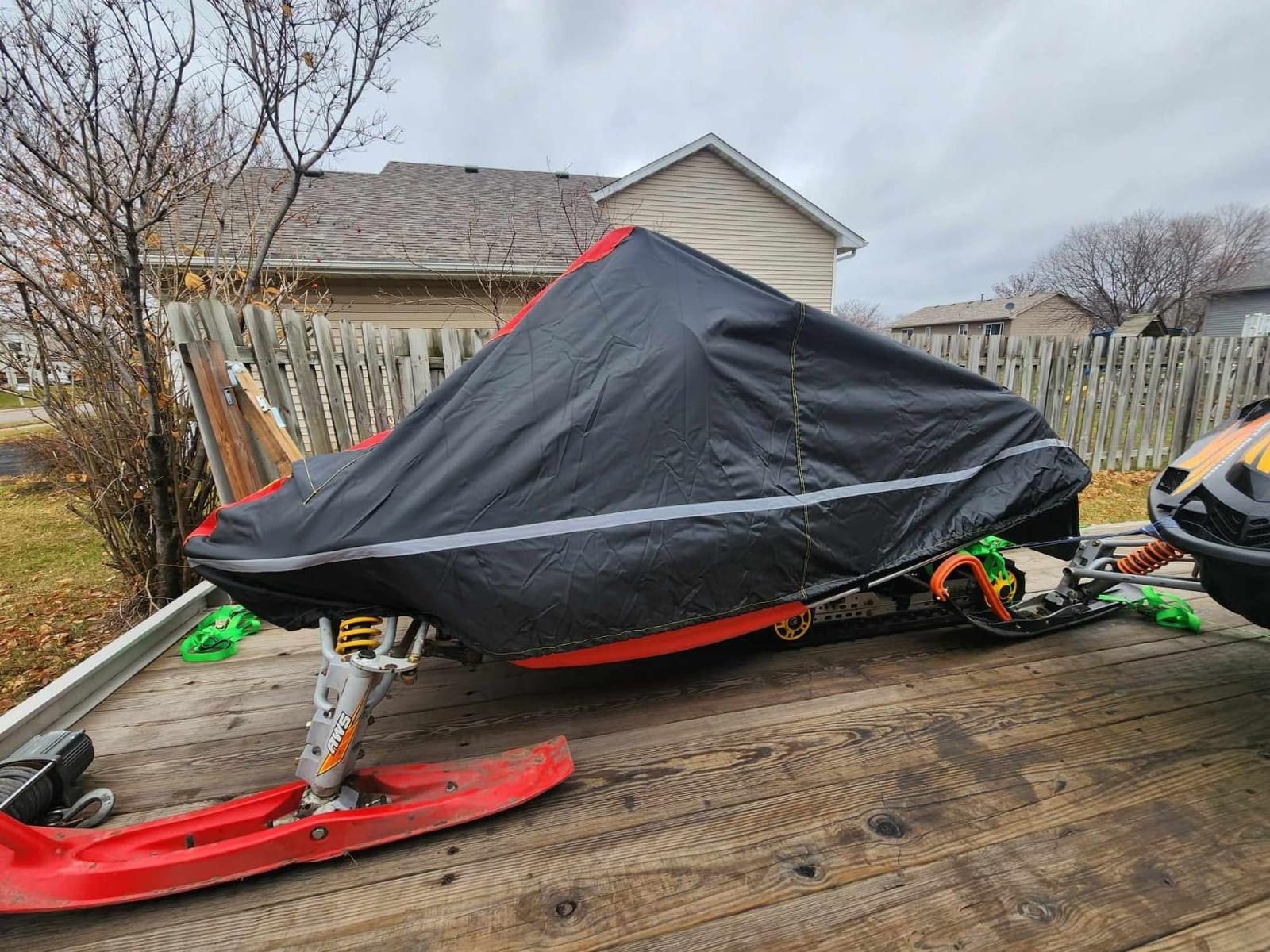LIBZAKI Snowmobile Cover Waterproof Sled Ski Cover 600D Heavy Duty Oxford Fabric Freeze-Resistant Down to -40°F Compatible with Polaris,Ski-Doo,Arctic Cat,Yamaha,Lynx,Camso,CFMOTO 116