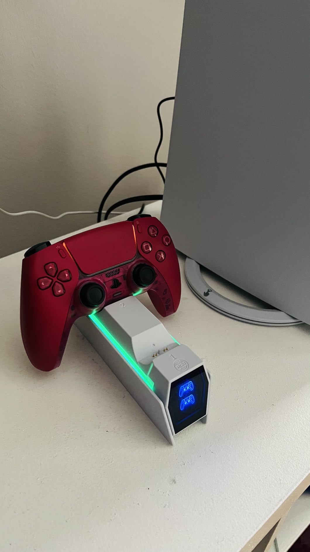 PS 5 Controller Charger Station Compatible with PlayStation 5 Edge & Dual Controller, 9 Lightings PS 5 Accessories Charging Station, PS 5 Dock Stand with LED Indicator for PlayStation Consoles customer photo 2