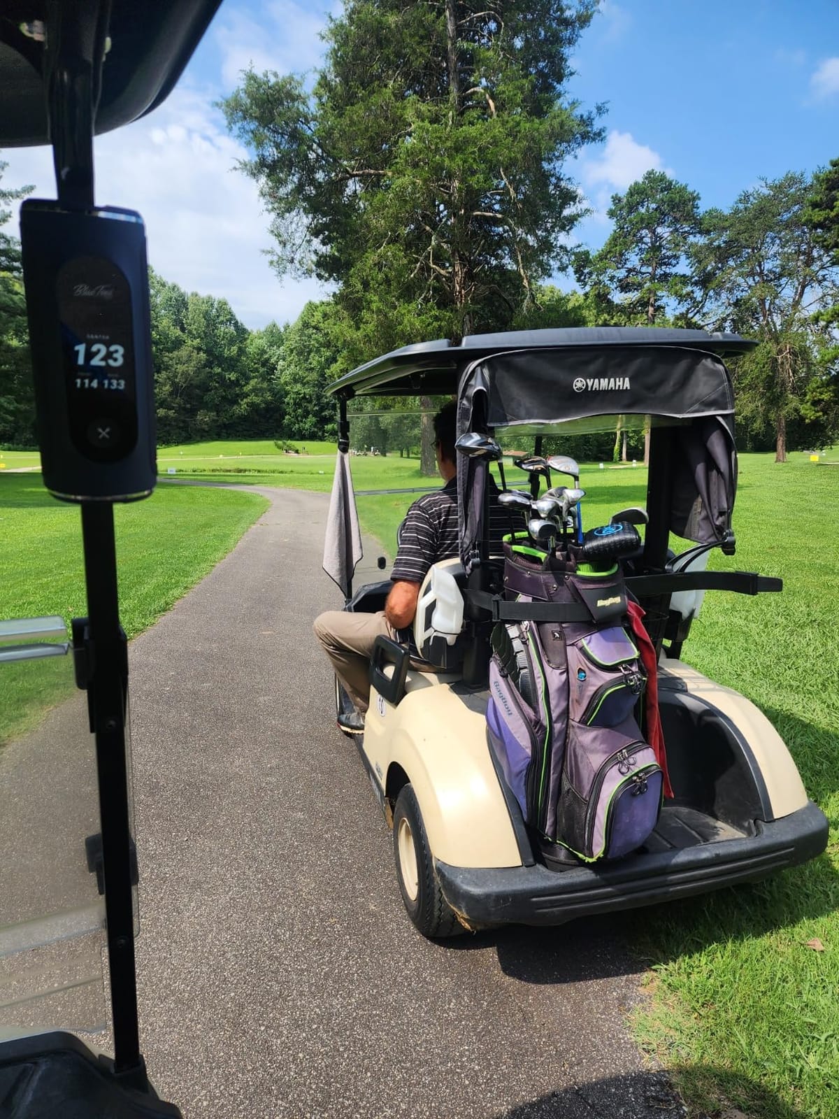 Blue Tees Golf Player+ AI-Powered GPS Speaker - Touchscreen Display, 10+ Hour Battery, 40,000+ Courses, Visual & Audible Distances, Hazard Detection, IPX7 Waterproof (Navy) customer photo 2