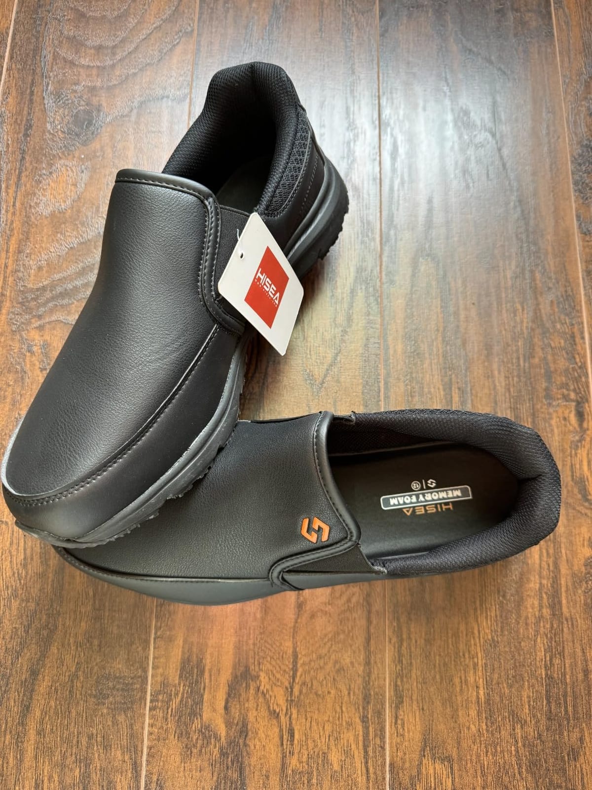 HISEA Non Slip Work Shoes for Men, Slip-On Loafers Chef Kitchen Shoes customer photo 2