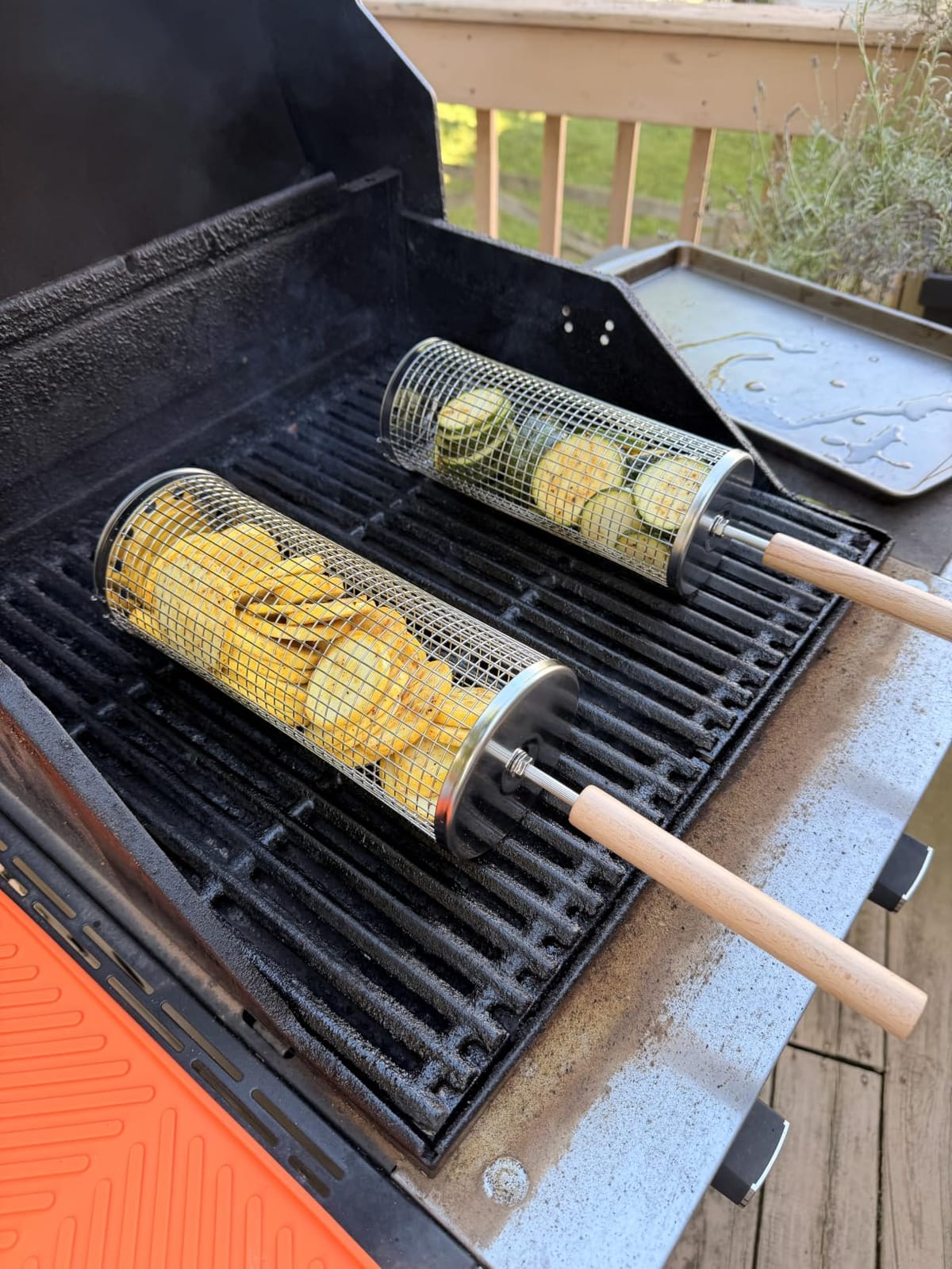 Rolling Grill Basket, Grilling Accessories, Outdoor Camping, Gifts for Men customer photo 1