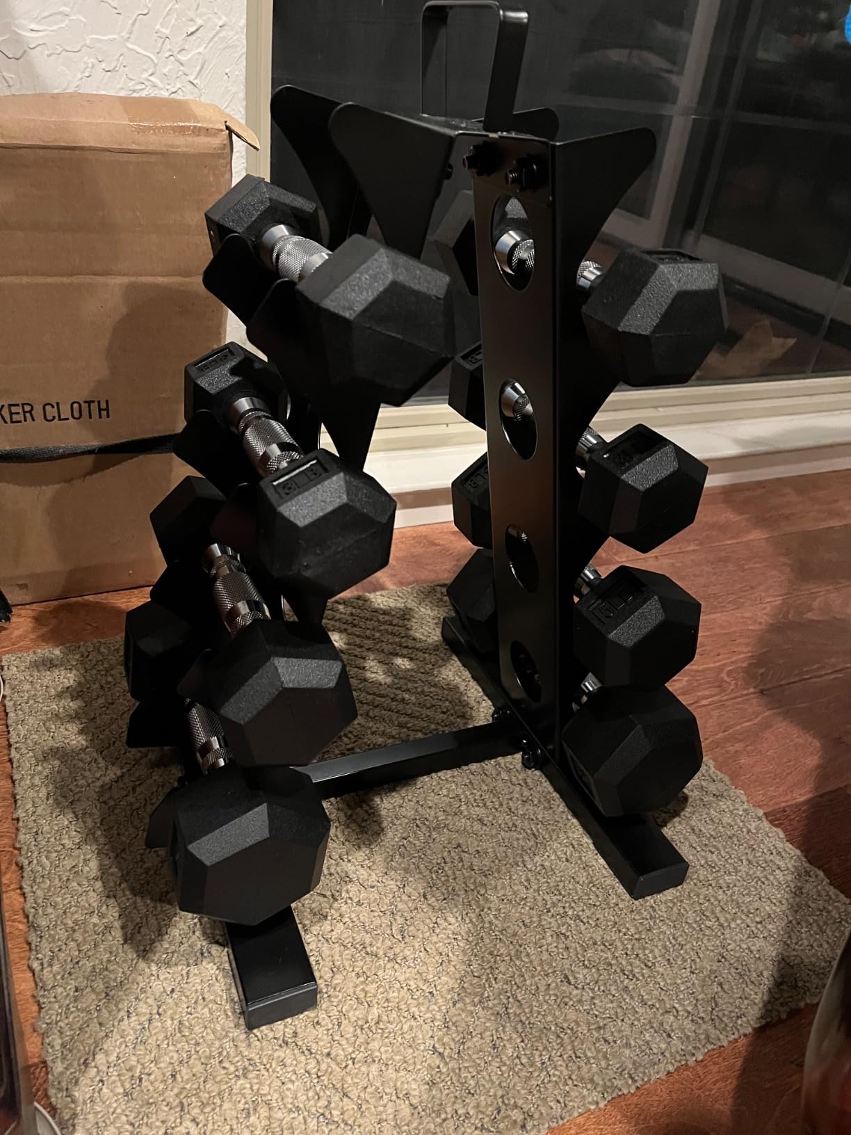 HANDBODE Hex Dumbbell Set of 2, Rubber Encased Fixed Dumbbells, 2.5-65 lb customer photo 1