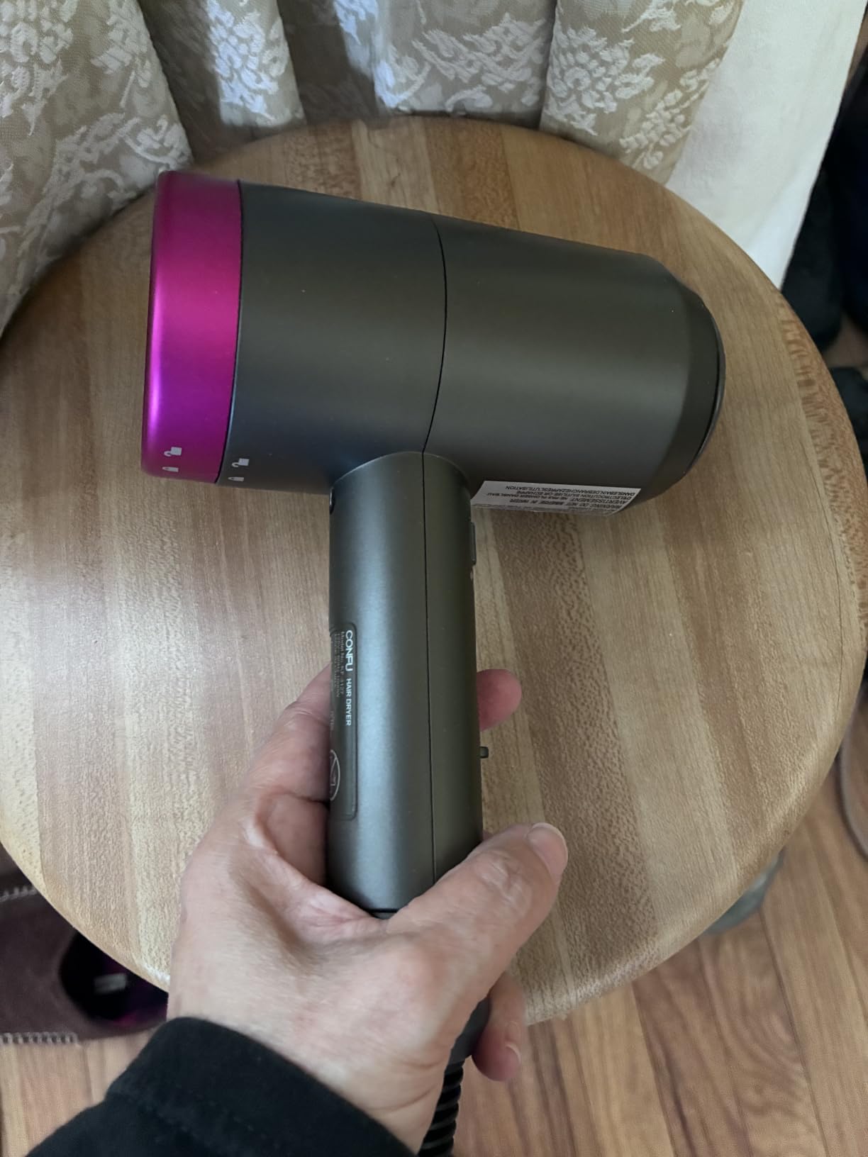 Hair Dryer with Diffuser, CONFU Ionic Blow Dryer 1600W, Portable Lightweight Fast Drying Negative Ion Hairdryer, 3 Heat Settings with Diffuser and Concentrator Nozzle for Home & Travel customer photo 2