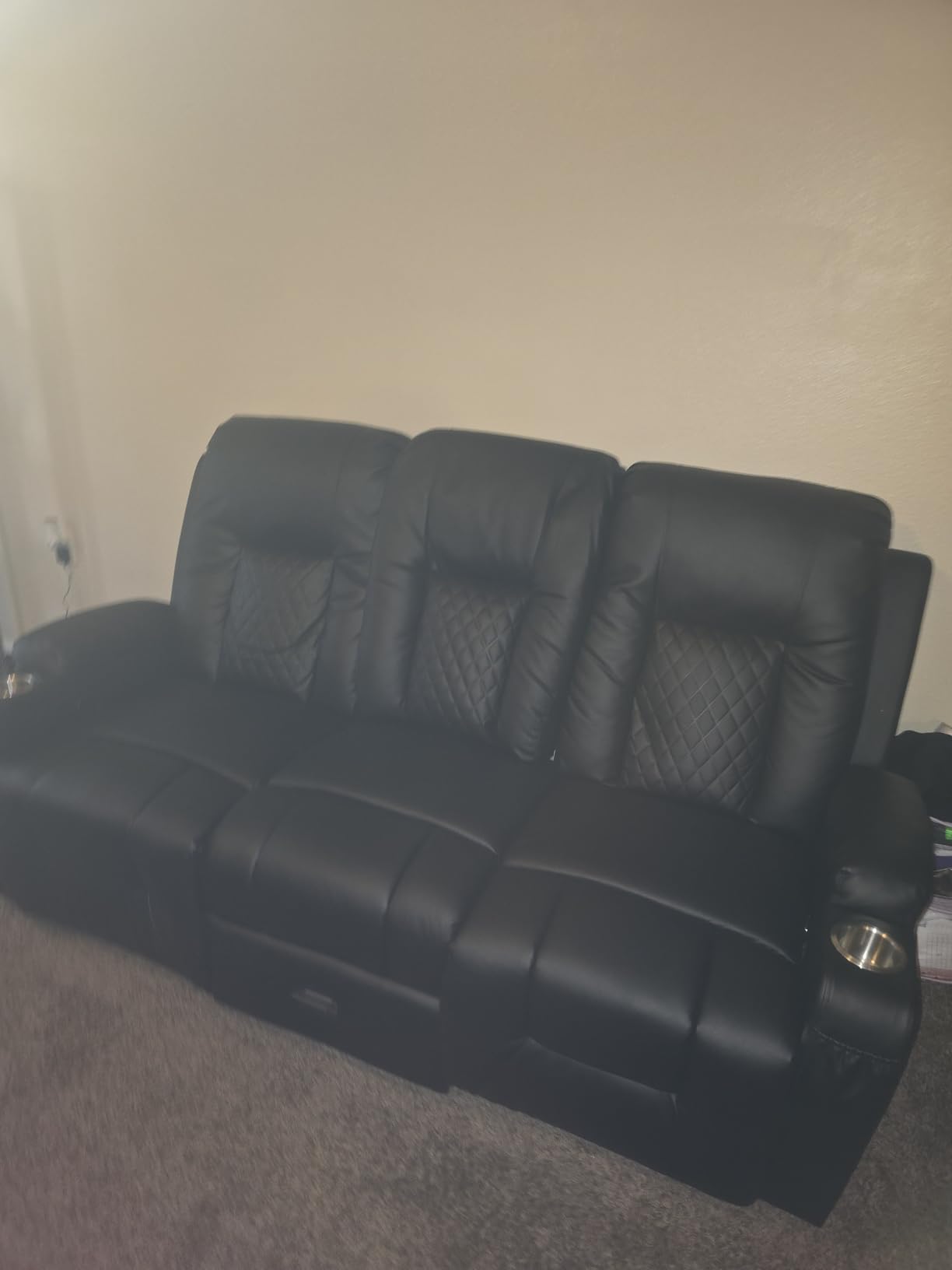 FURNIMAT Loveseat Recliner Sofa, Wall Hugger Reclining Loveseat RV Couch customer photo 1