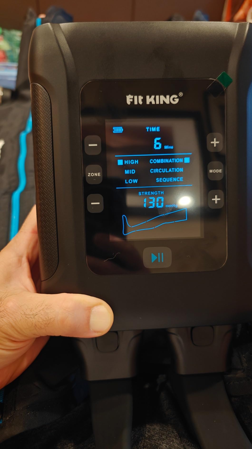 FIT KING Professional Air Compression Leg Recovery System, Cordless Rechargeable Leg Compression Massager Boots for Fast Recovery & Improved Circulation, Compression Boot for Athletes (Medium) customer photo 1