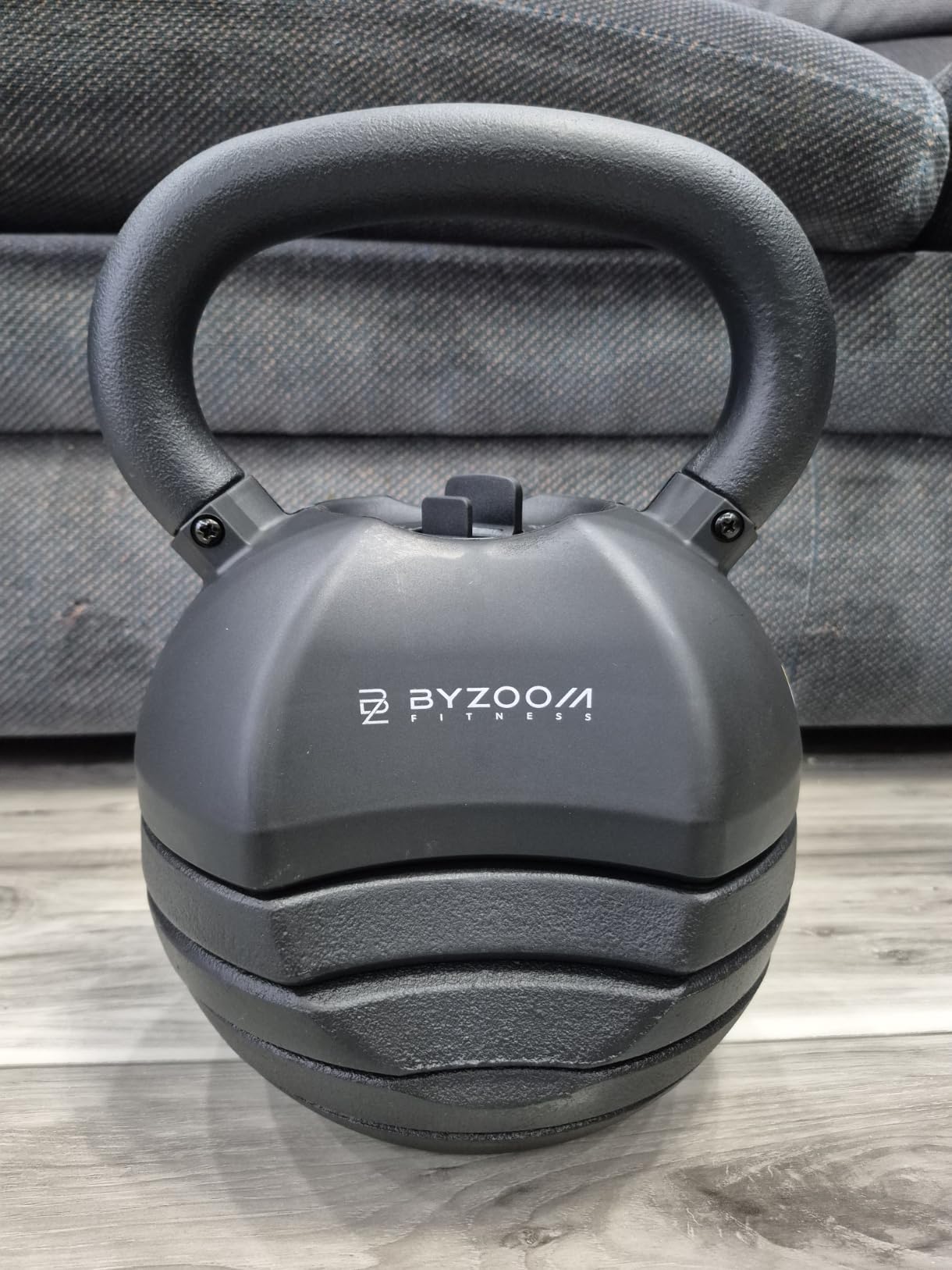 BYZOOM FITNESS Pure Series Adjustable Kettlebell 30/40/50LB - 5-IN-1 Weight Change, Patented Quick-Change Machenism, Ergonomic Curved Handle for Home Gym, Strength Training, HIIT, White OR Black customer photo 2